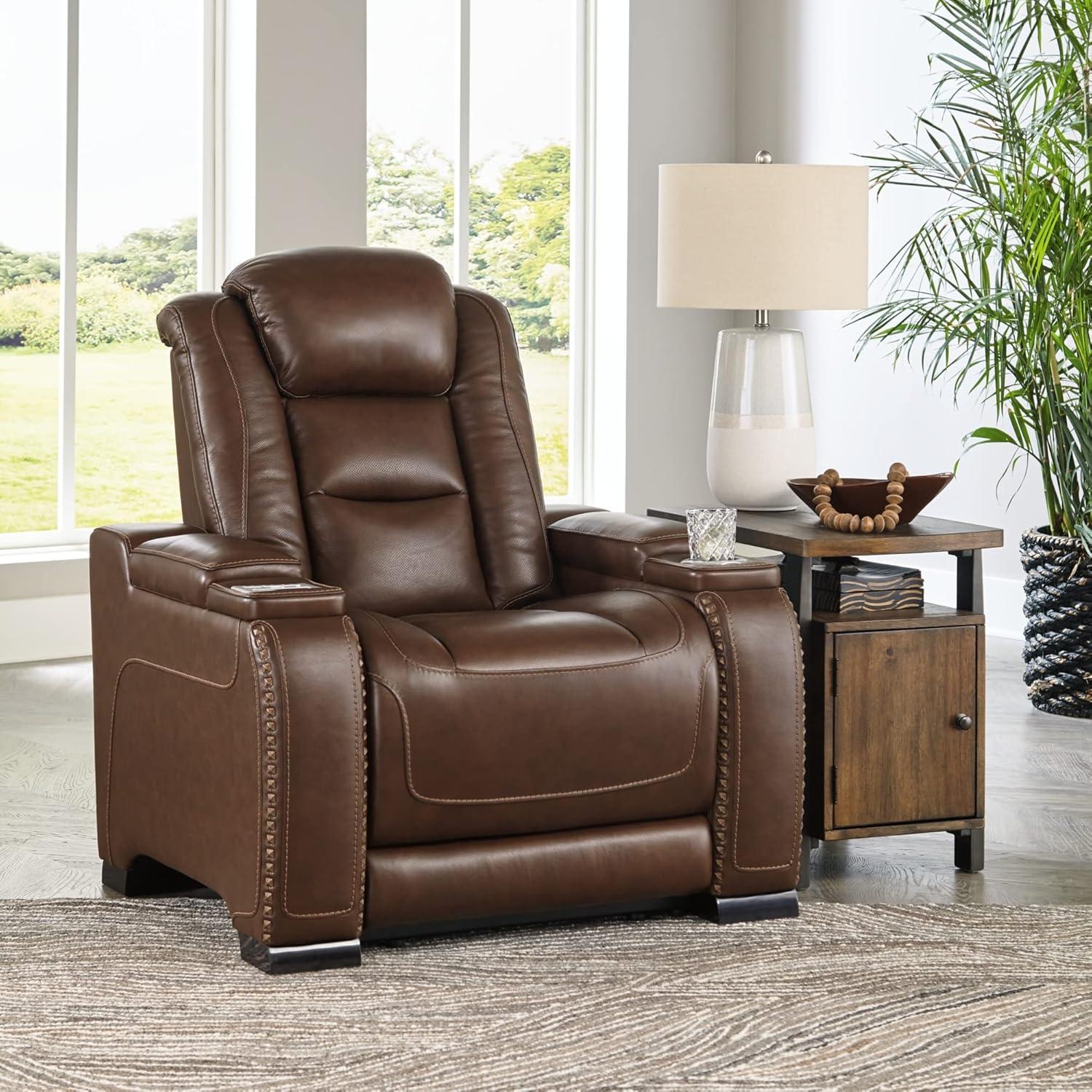 Alban Upholstered Power Recliner with Ottoman