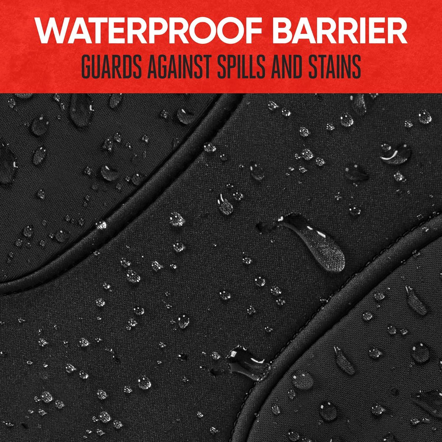 Motor Trend AquaShield Car Seat Covers for Front Seats, Black – Two-Tone Waterproof, Neoprene Seat Cover Set, Interior Covers for Auto Truck Van SUV