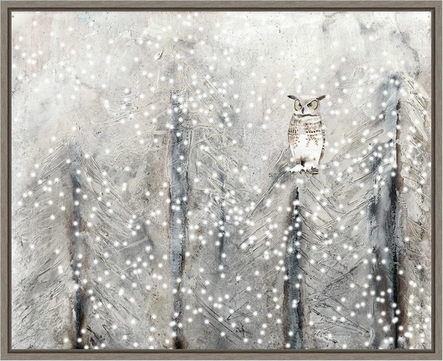 Amanti Art Snowy Habitat I (Owl) by Alicia Ludwig Canvas Wall Art Print Framed 20 x 16-in.