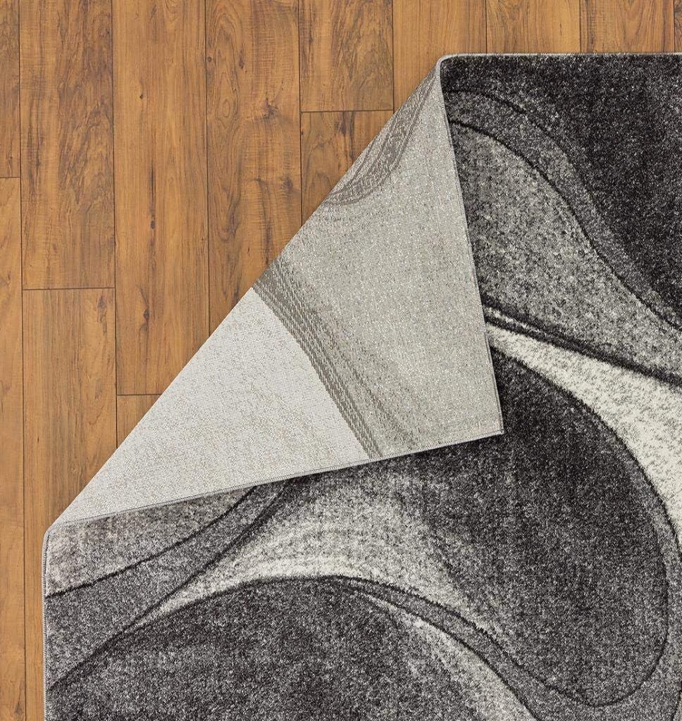 Spiral Abstract Elegance Gray 5' x 7' Synthetic Area Rug