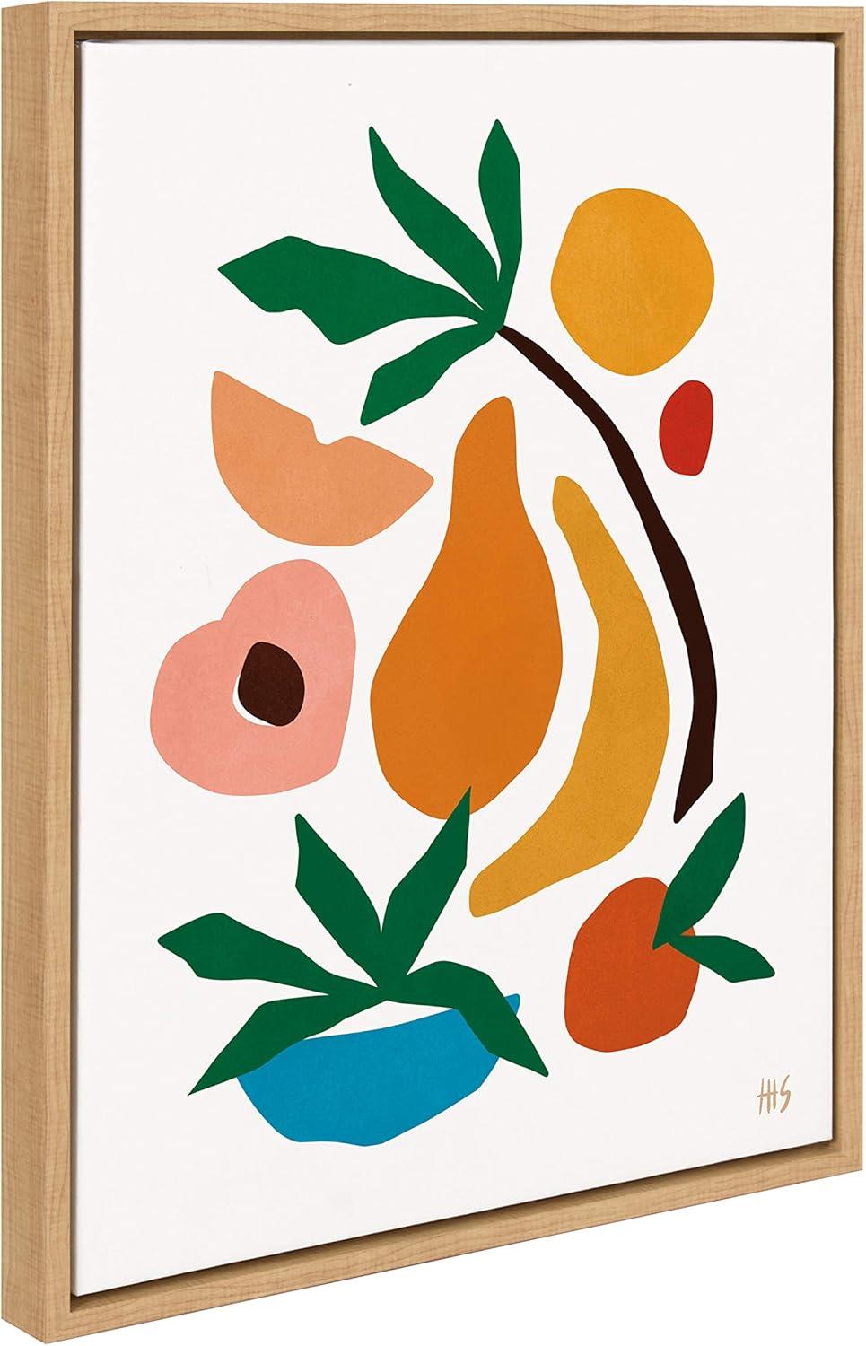 Kate and Laurel Sylvie Fruit Fiesta Framed Canvas by Maggie Stephenson, 18x24, Natural