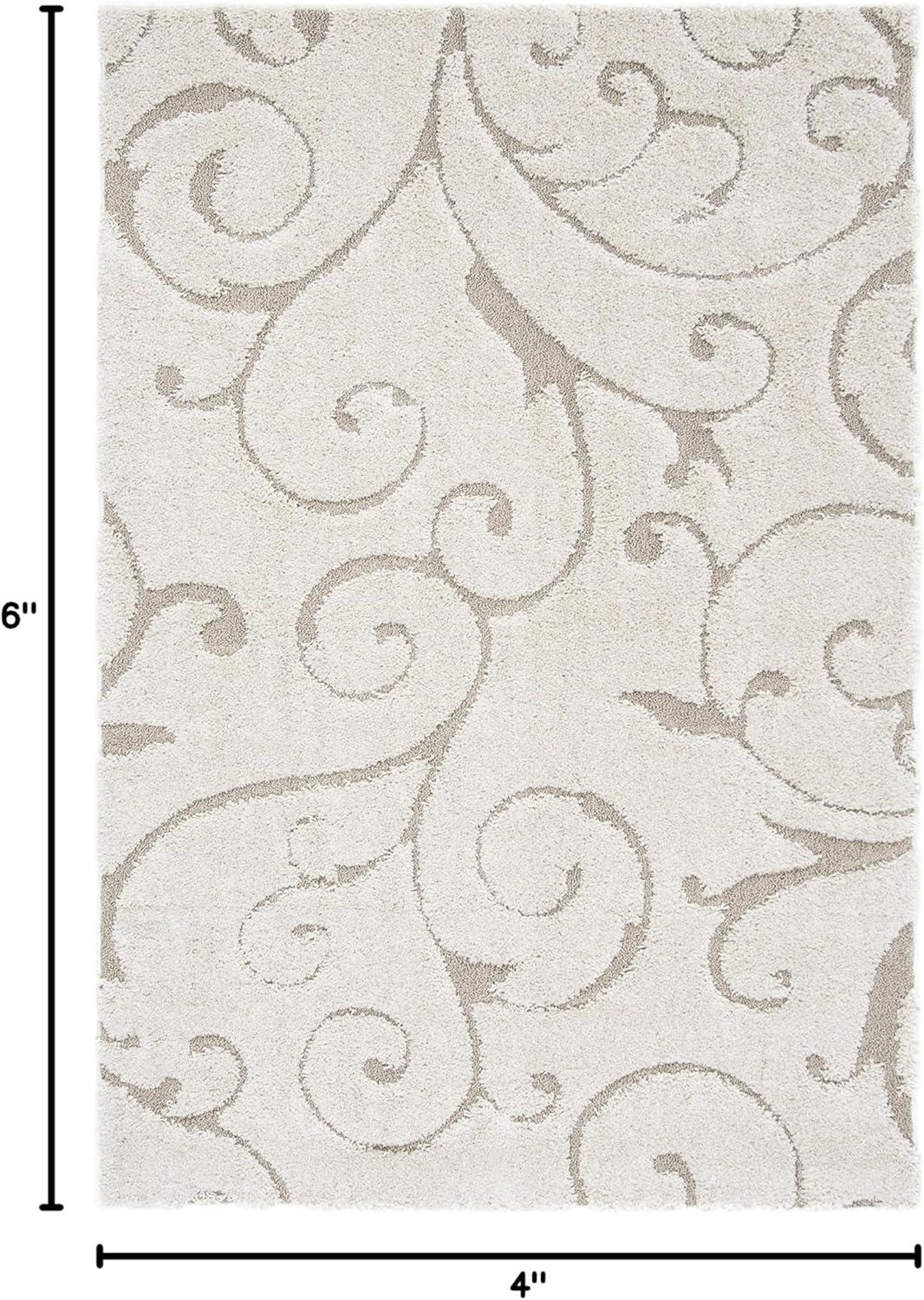 Florida Shag SG455 Power Loomed Indoor Area Rug - Cream/Beige - 4'x6' - Safavieh.