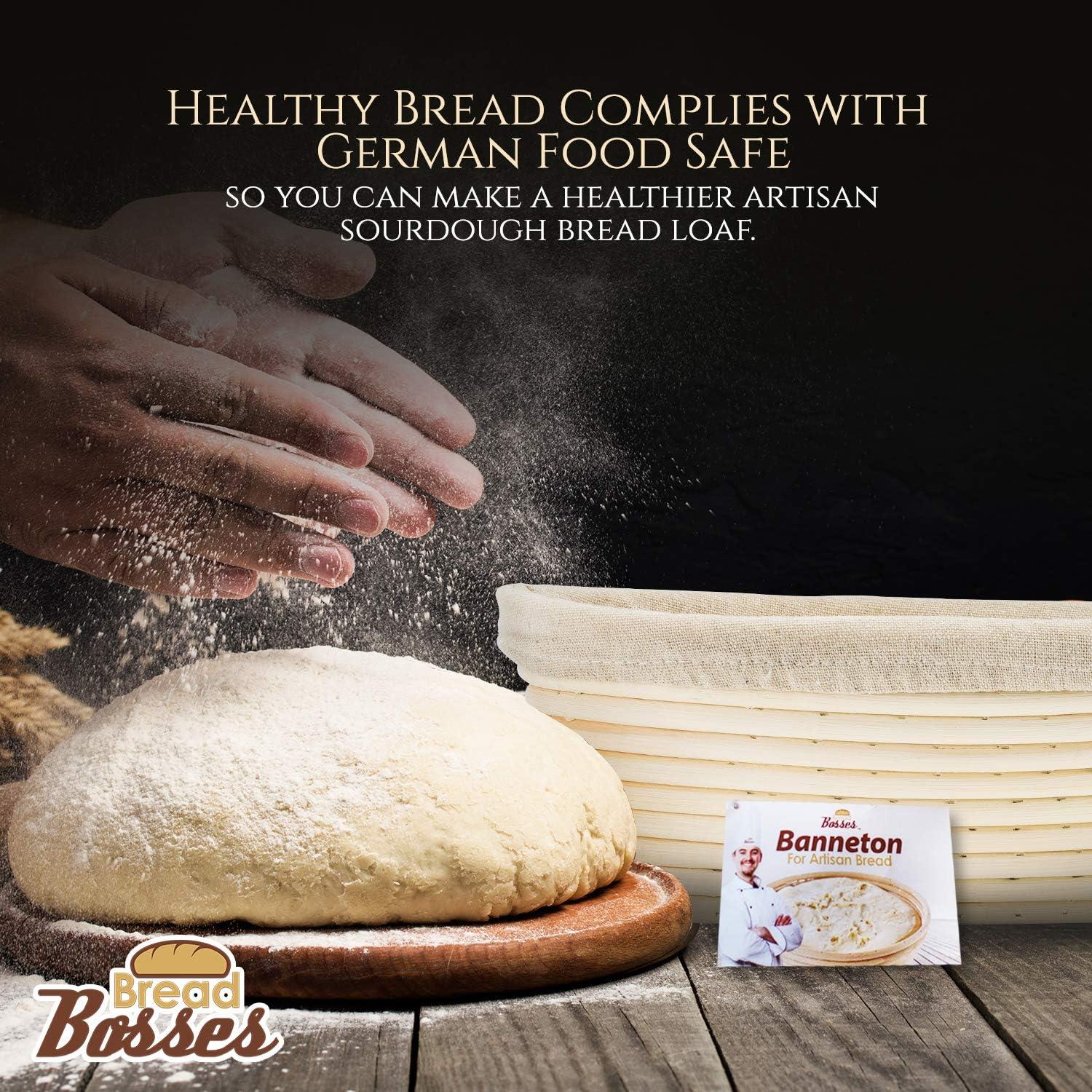 Oval Bread Banneton Proofing Basket - 10 Inch Baskets Sourdough Brotform Proofing Basket Set Banaton Towel for Baking Oval Proofing for Sourdough Bread Making Starter Jar Kit - Great As A Gift