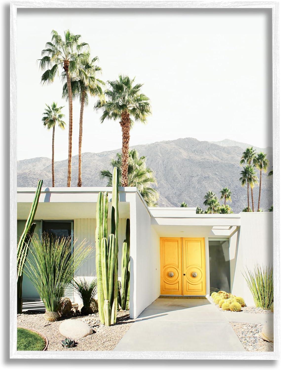 Palm Springs House Photography White Framed Canvas Print