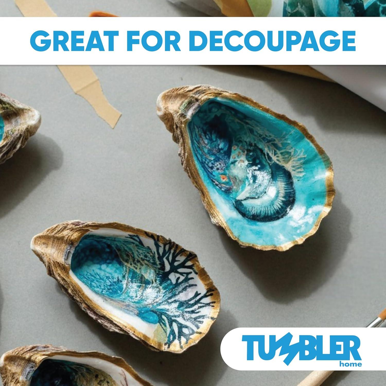 Tumbler Home Oyster Shells for Crafts, 3" - 4" Large Oyster Shells, 20PCS Bulk Bag for DIY Crafting, Decoupage, Christmas Ornaments, Wreaths, Weddings, Beach Decor Arts & Crafts. Farmed in USA