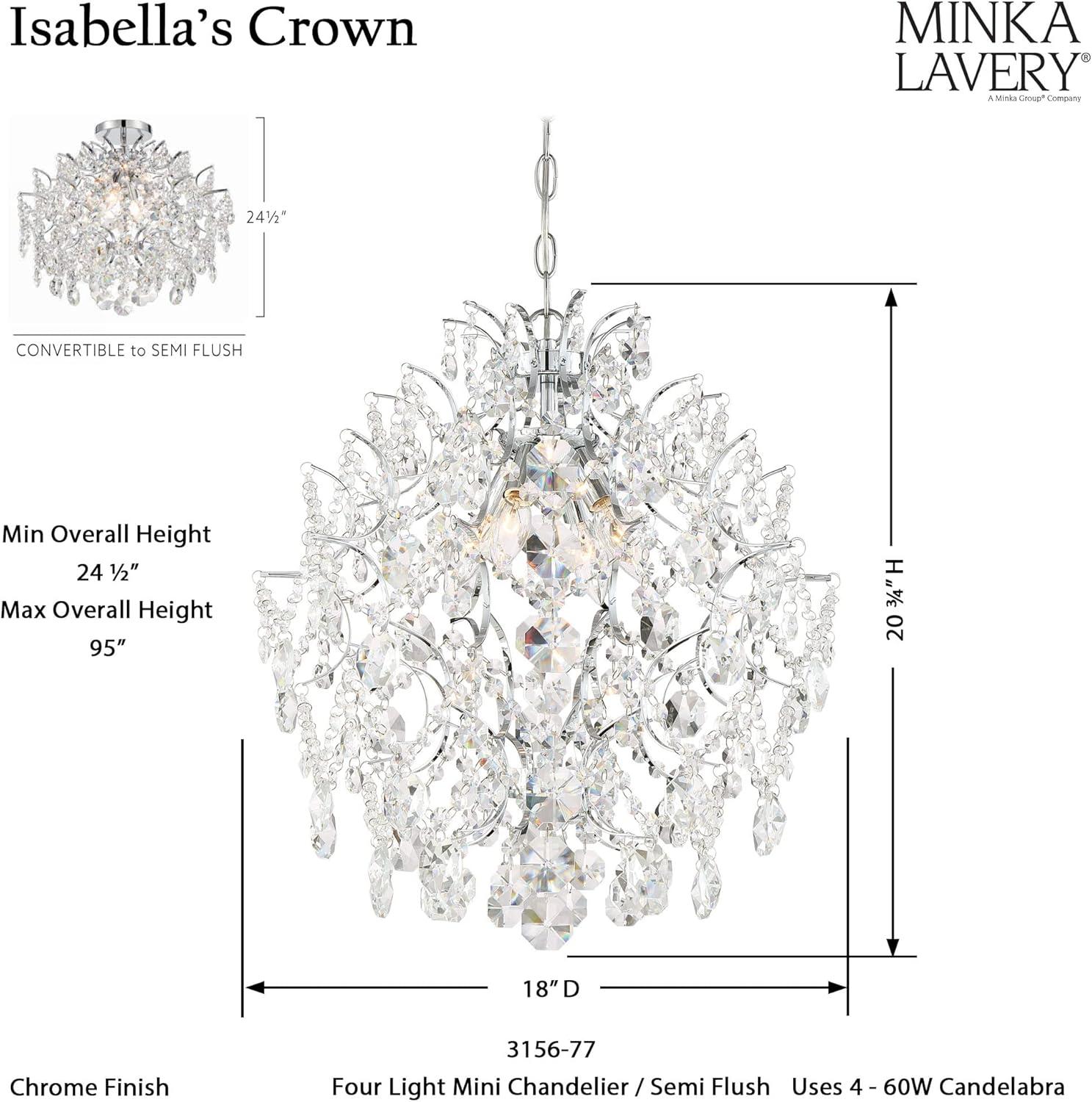 Minka Lavery 3156-77 Isabella's Crown Mini Chandelier in Chrome