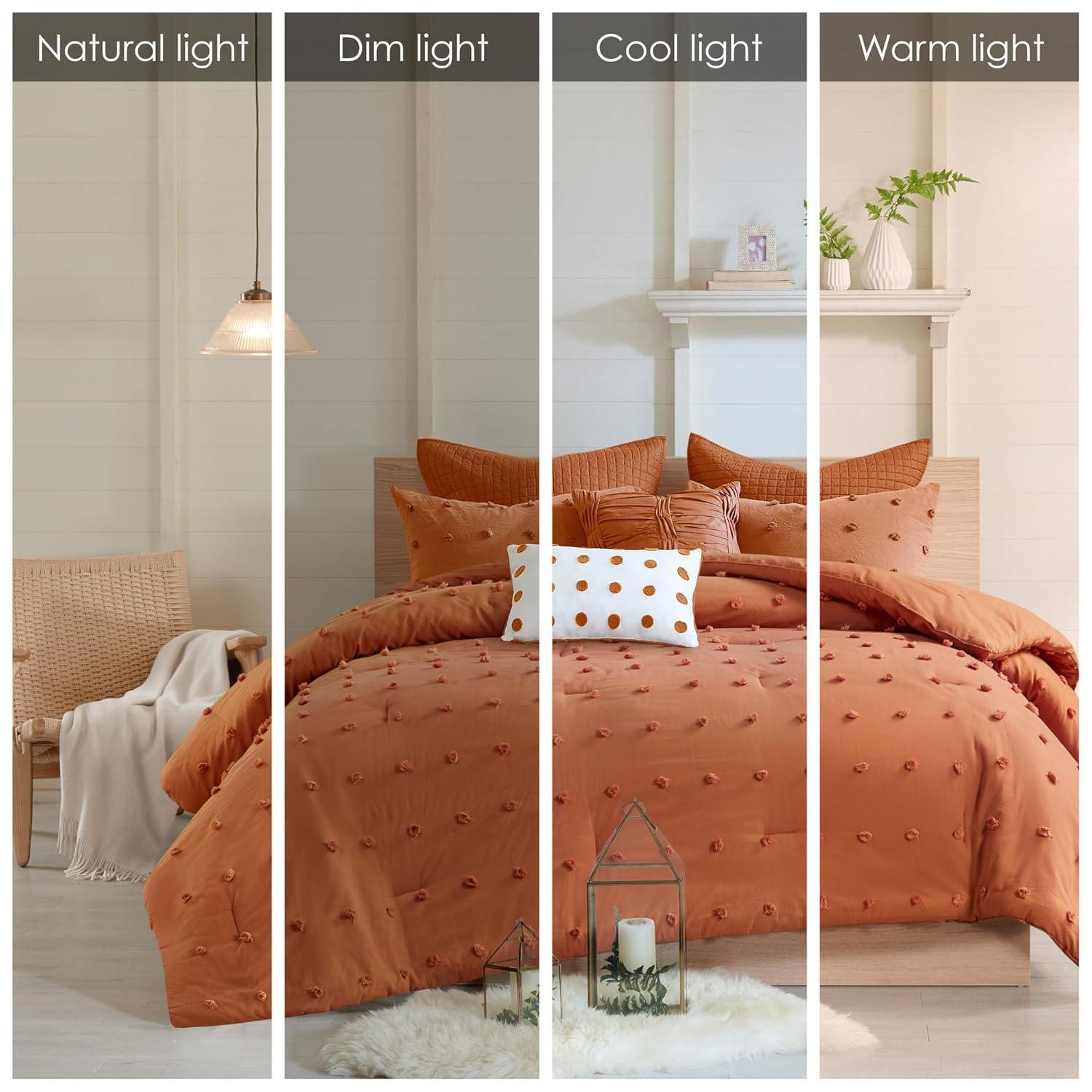Intelligent Design Brooklyn Cotton Jacquard Duvet Cover Set with Euro Shams and Throw Pillows