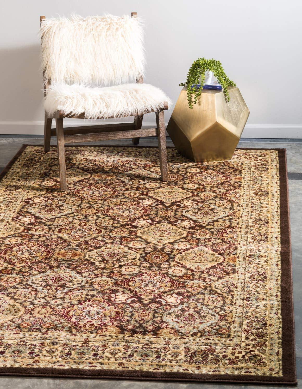 Handmade Rectangular 9' x 12' Easy-Care Brown Synthetic Rug