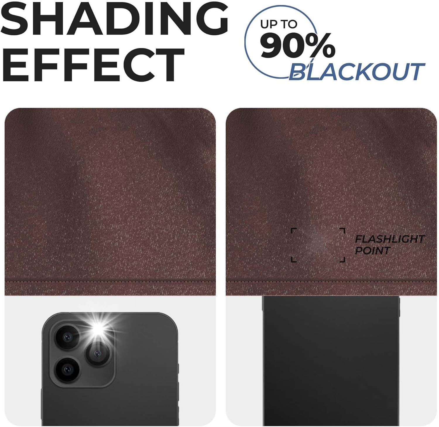 Classic Modern Solid Room Darkening Semi-Blackout Curtains, Grommets, Set of 2, 52"x84", Cappuccino - Blue Nile Mills