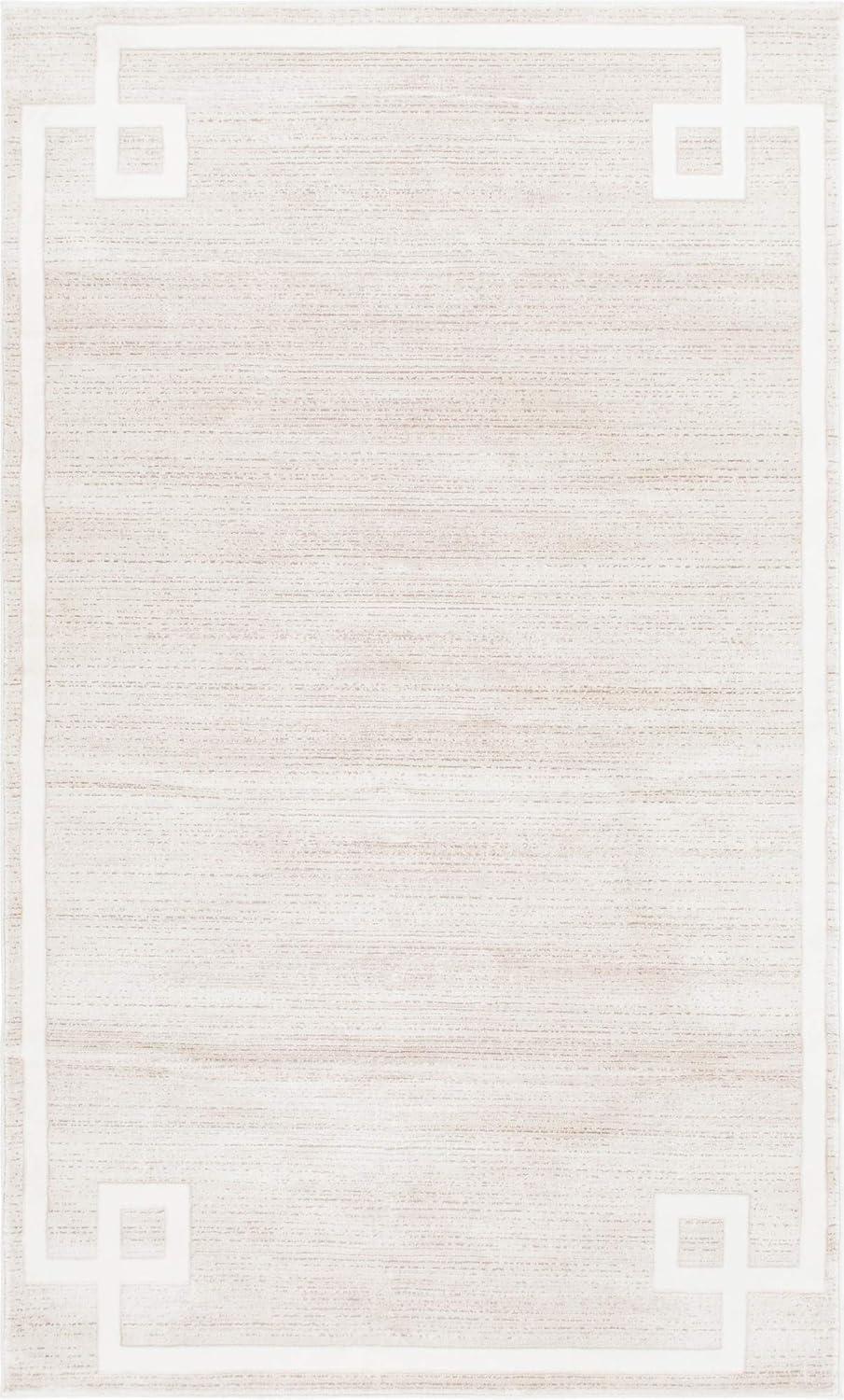 Manhattan Serenity Beige Rectangular Easy-Care Area Rug