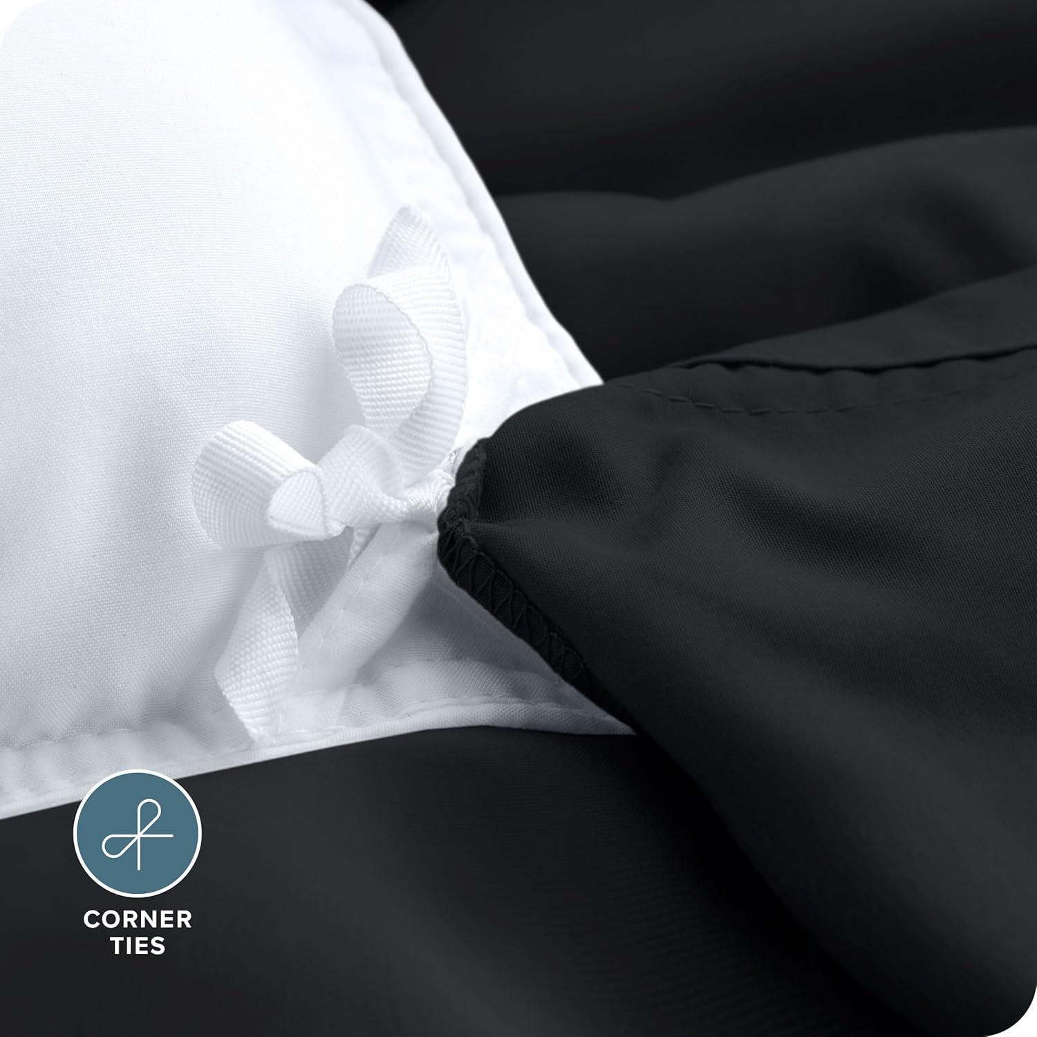 Full Black Double Brushed Duvet Cover Set by Bare Home