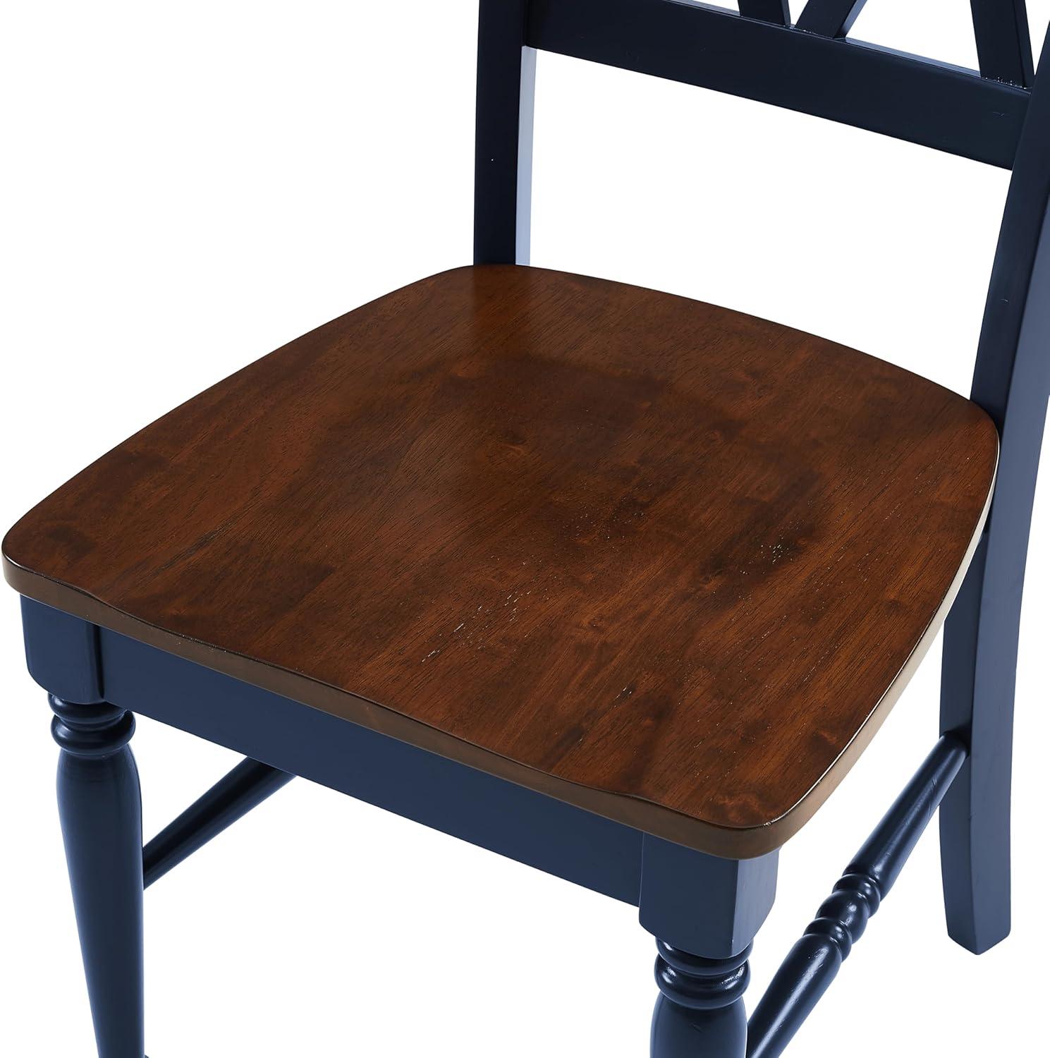 Crosley Shelby 2pc Dining Chair Set Navy: Rubberwood Frame, Armless Design, Traditional Farmhouse Style