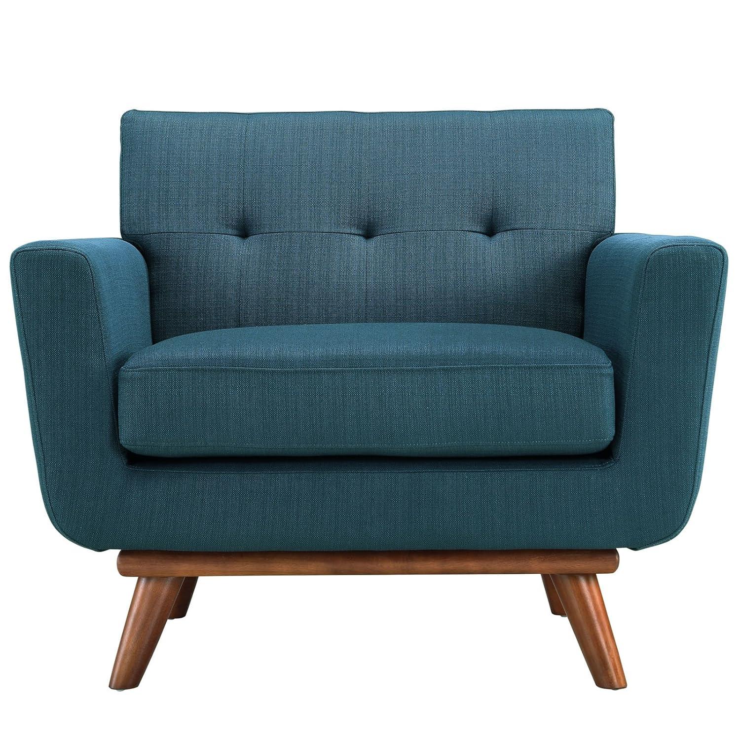 Modway Engage Modern Fabric Armchair in Azure Blue (Set of 2)