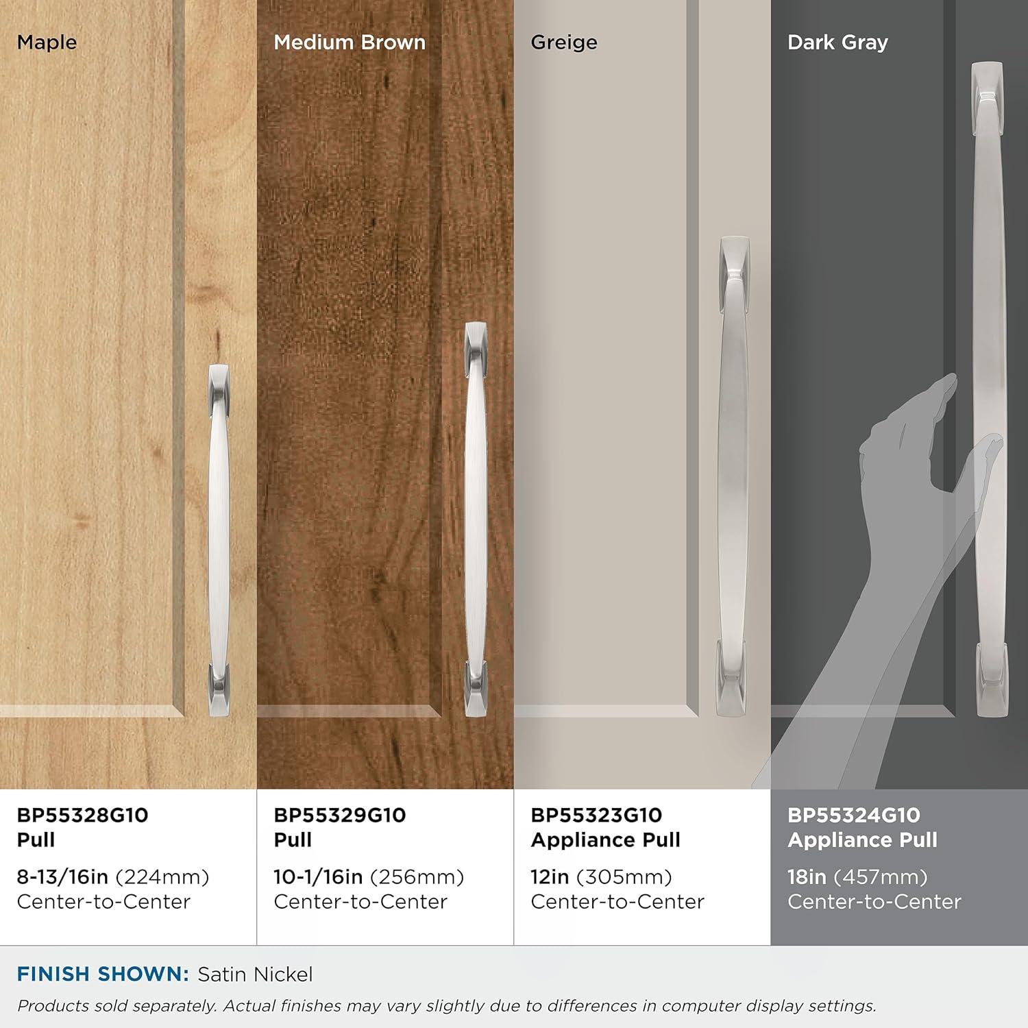 Amerock Highland Ridge 18 inch (457mm) Center-to-Center Satin Nickel Appliance Pull
