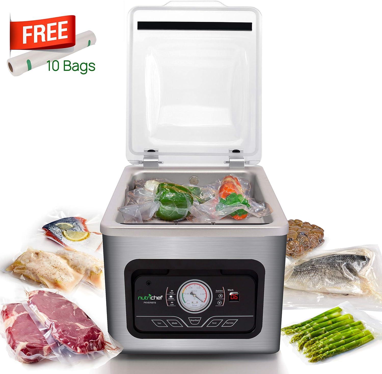 NutriChef Automatic Foodsaver System Air Seal Machine Chamber Vacuum Sealer