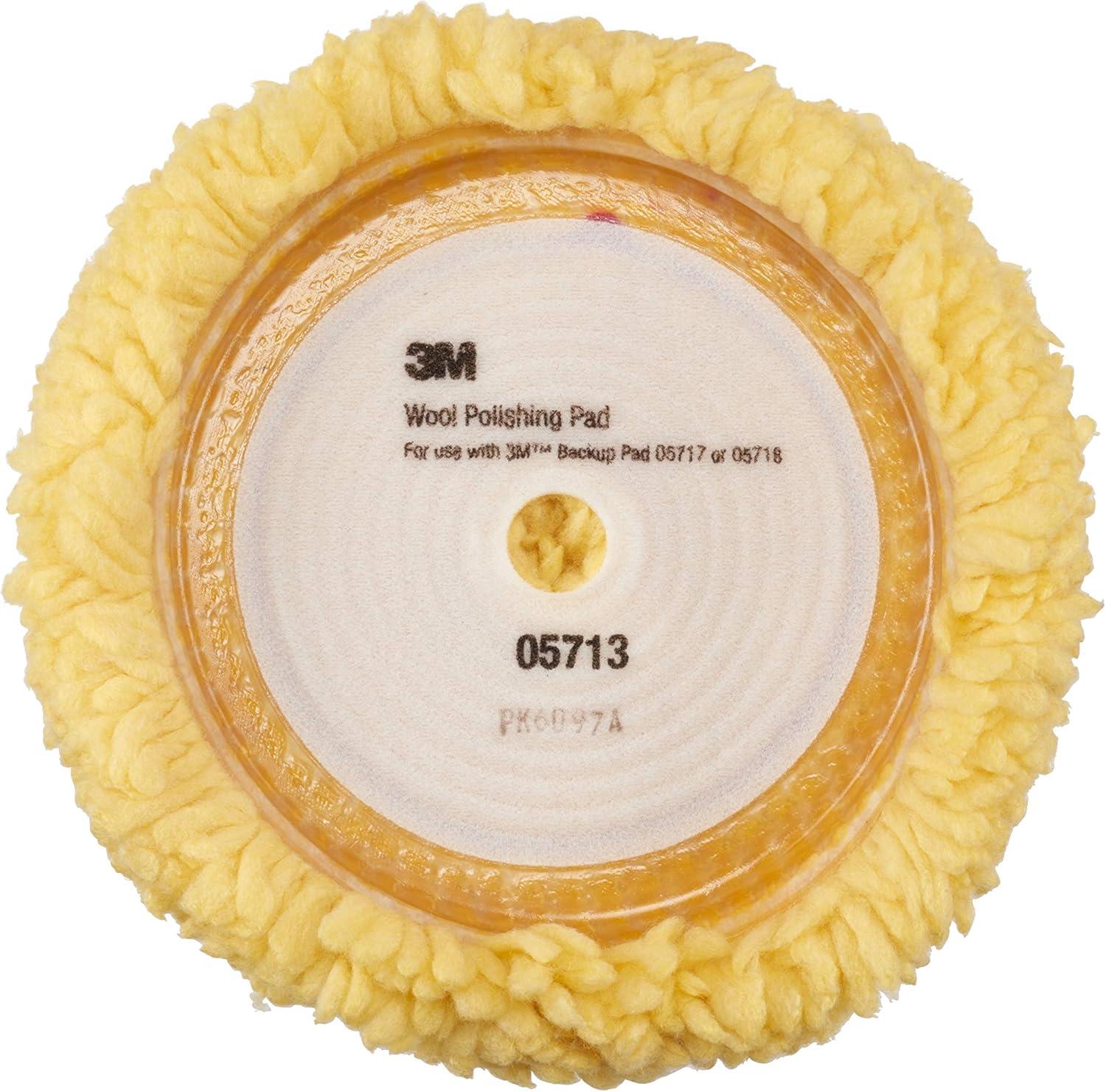 3M Wool Polishing Pad (05713) For Boats, Cars, Trucks and RVs Single-Sided 9 Inches , Yellow