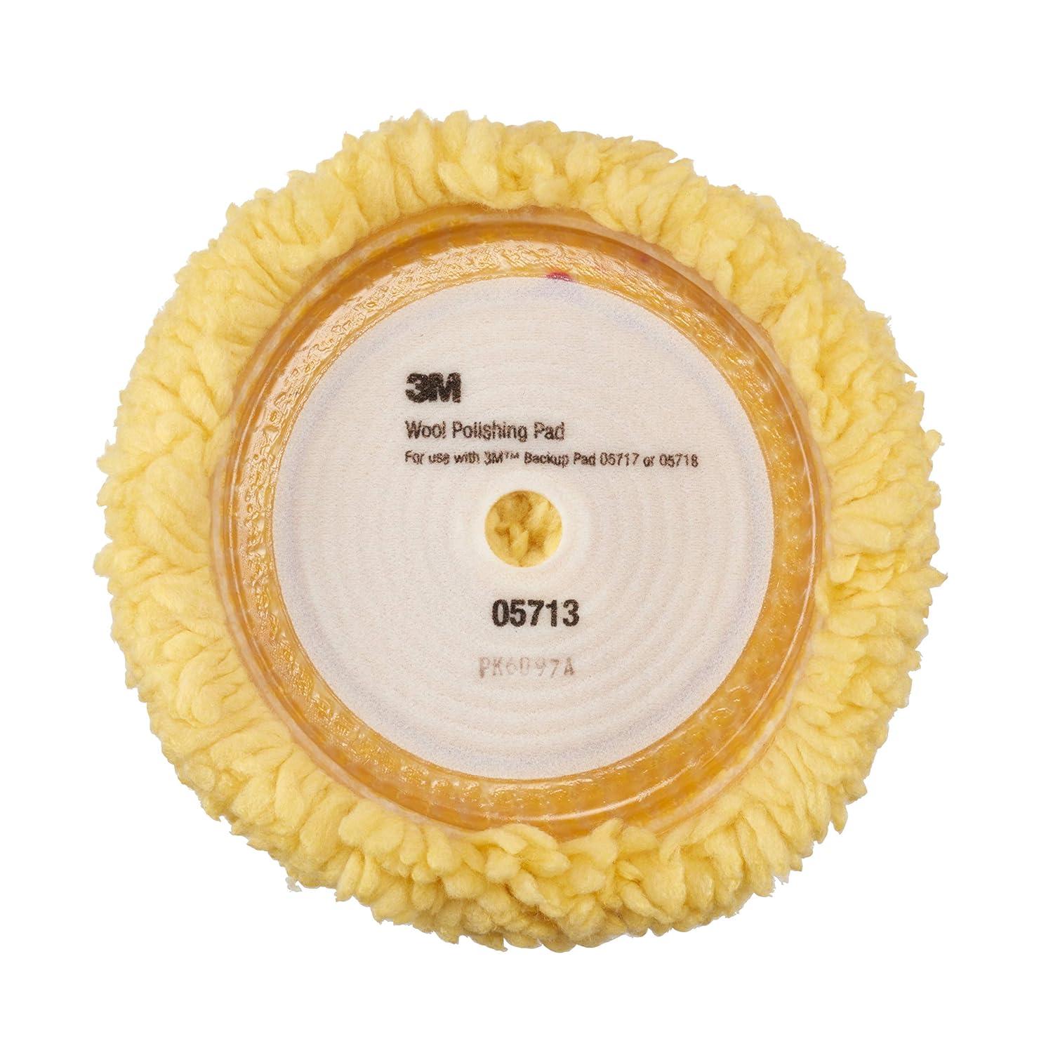 3M Wool Polishing Pad (05713) For Boats, Cars, Trucks and RVs Single-Sided 9 Inches , Yellow
