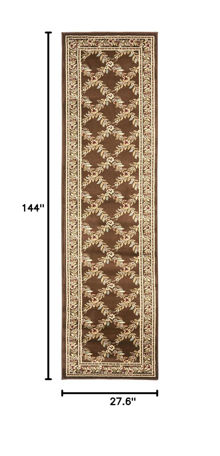 Lyndhurst LNH557 Power Loomed Runner Rug - Brown/Brown - 2'3"x12' - Safavieh