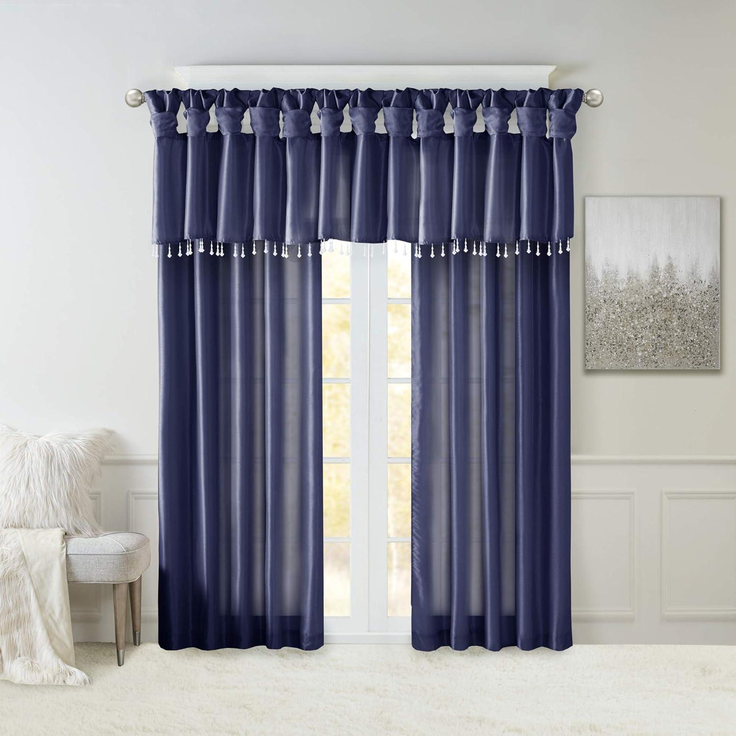 Emilia Lightweight Faux Silk Valance with Beads