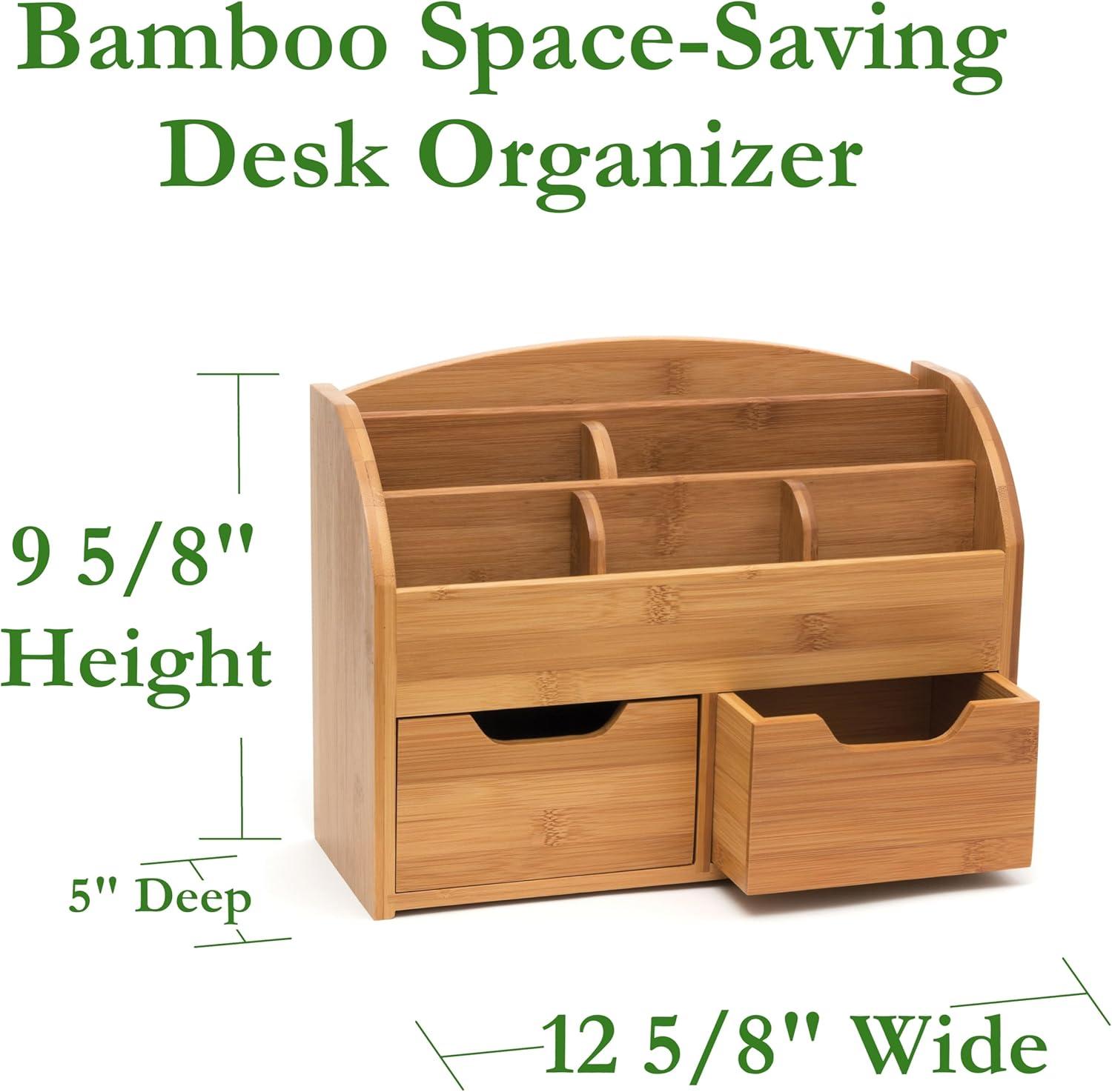 Lipper International Bamboo Space Saving Desk Organizer