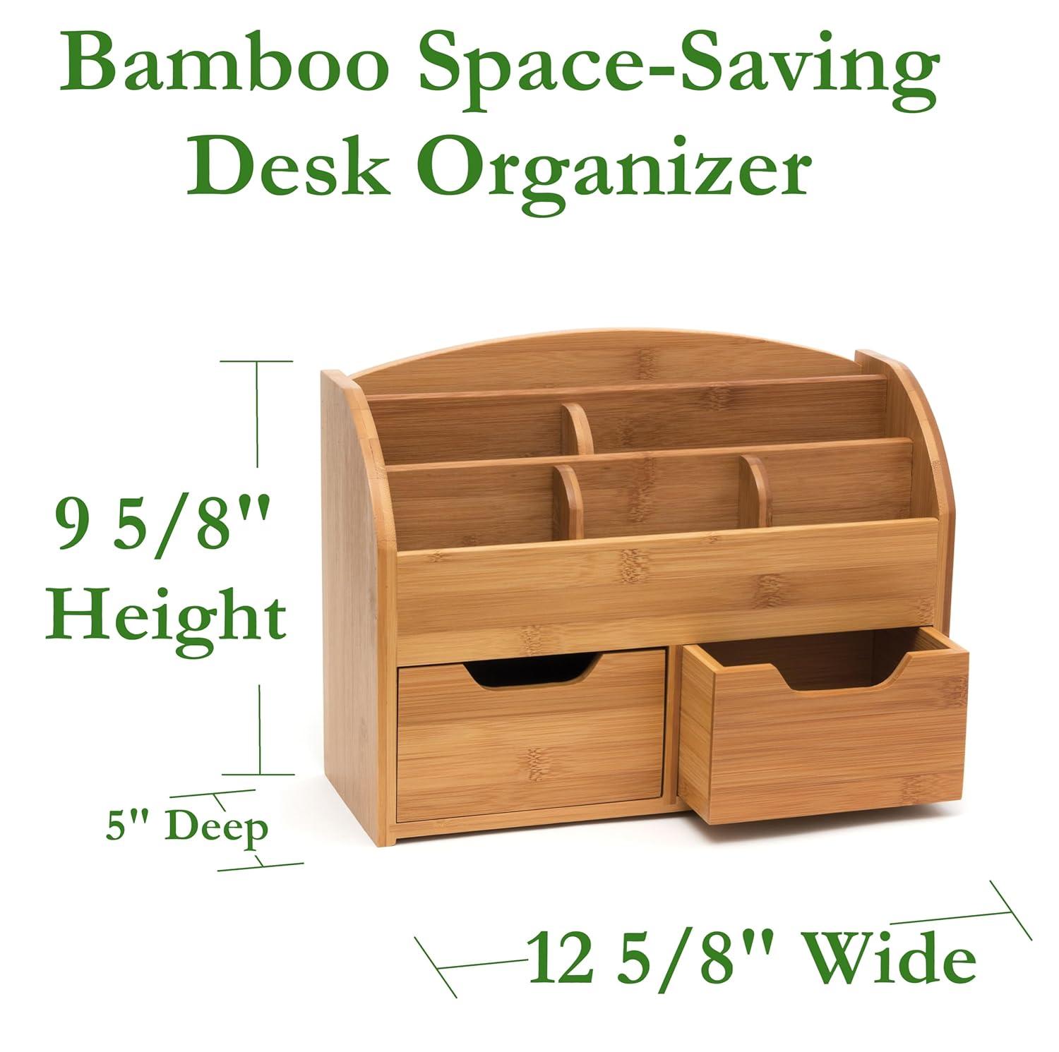 Lipper International Bamboo Space Saving Desk Organizer