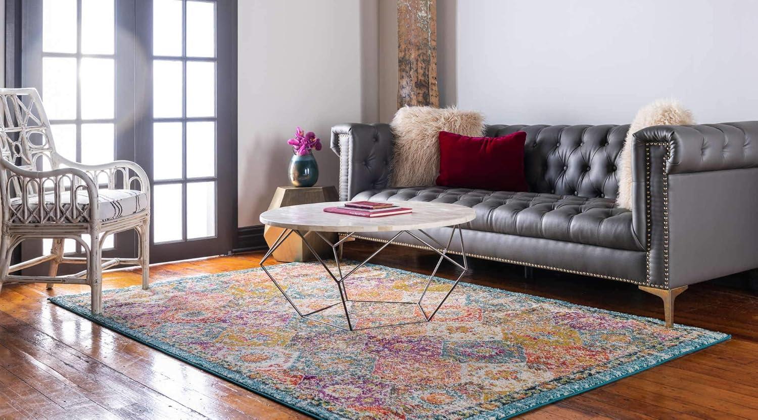 Unique Loom Penrose Collection Area Rug - Blake (2' 2" x 3' 1" Rectangle Multi/Blue)