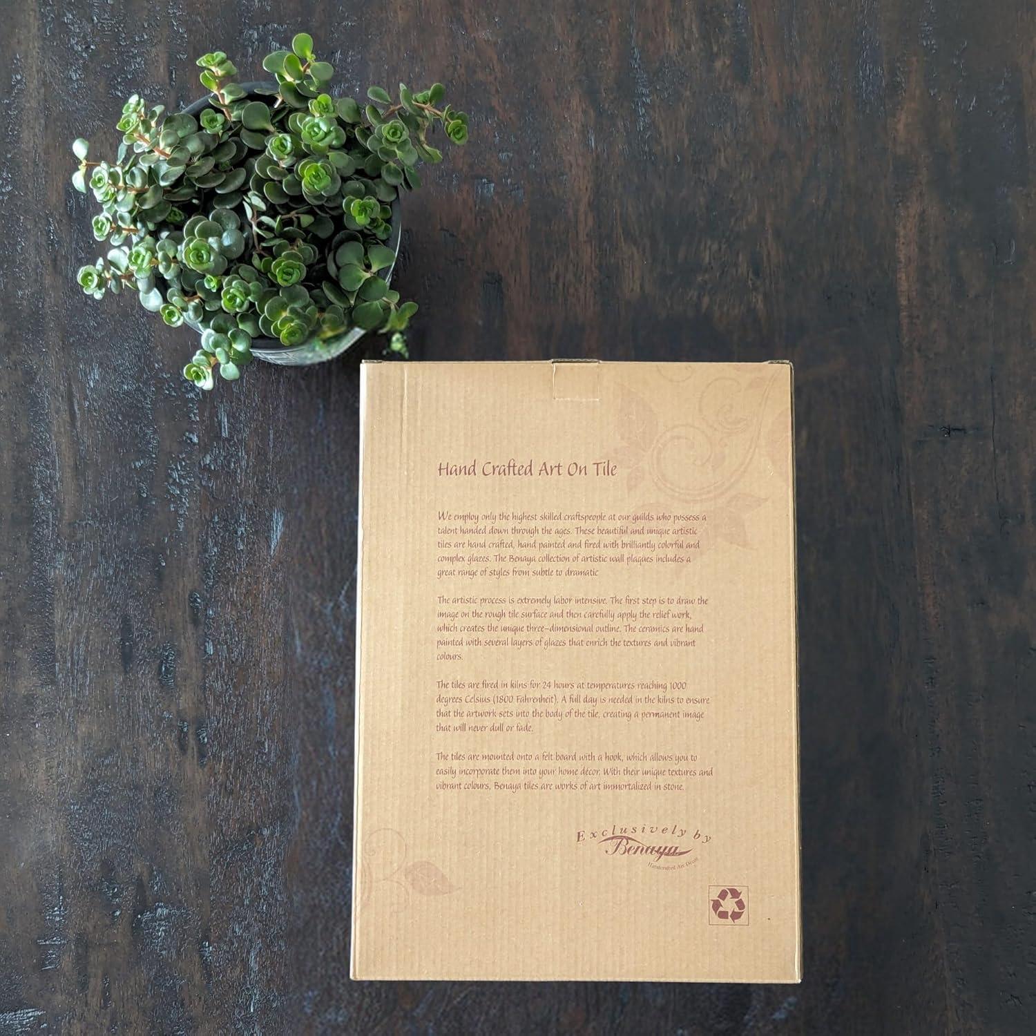 Benaya - Handcrafted Ceramic Art – Classic Poppies – 8" x 12" Tile - Home Decor