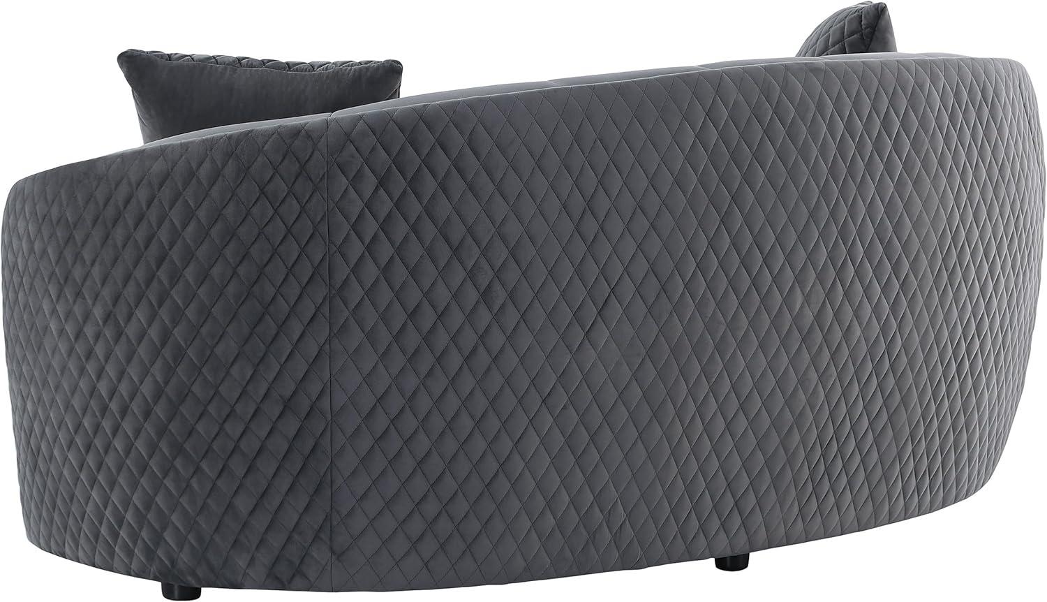 Coaster Brookside 2-Piece Velvet Fabric Upholstered Sofa Set in Dark Gray