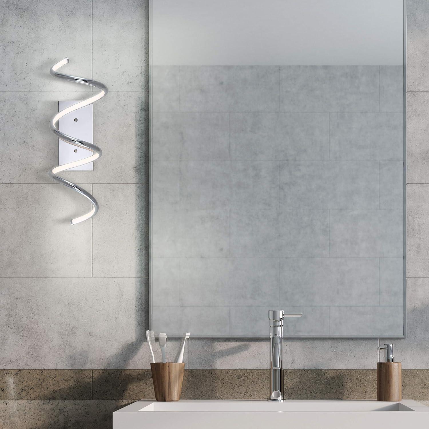 Scribble 20.5" Chrome Modern LED Vanity Wall Sconce