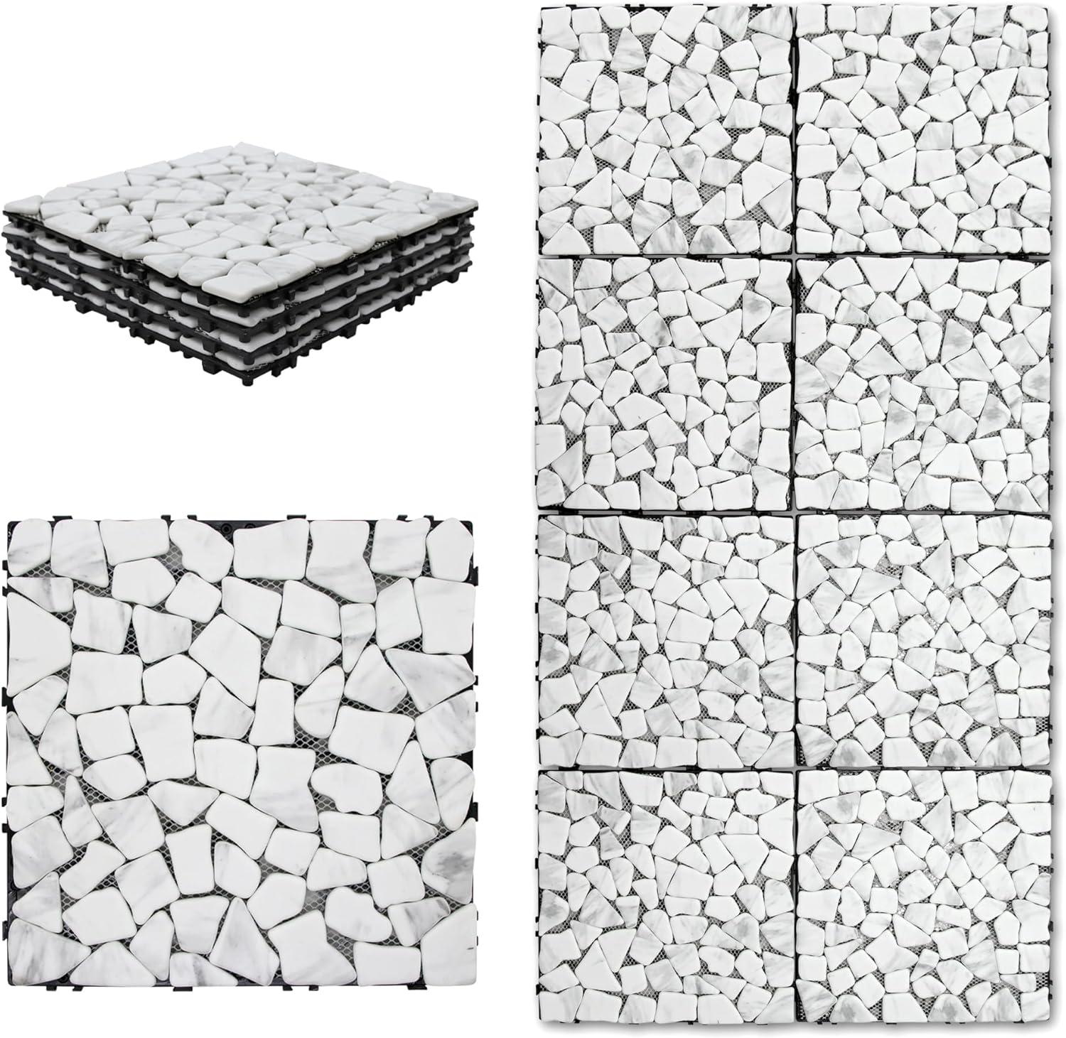 12'' L x 12'' W Stone Interlocking Deck Tile