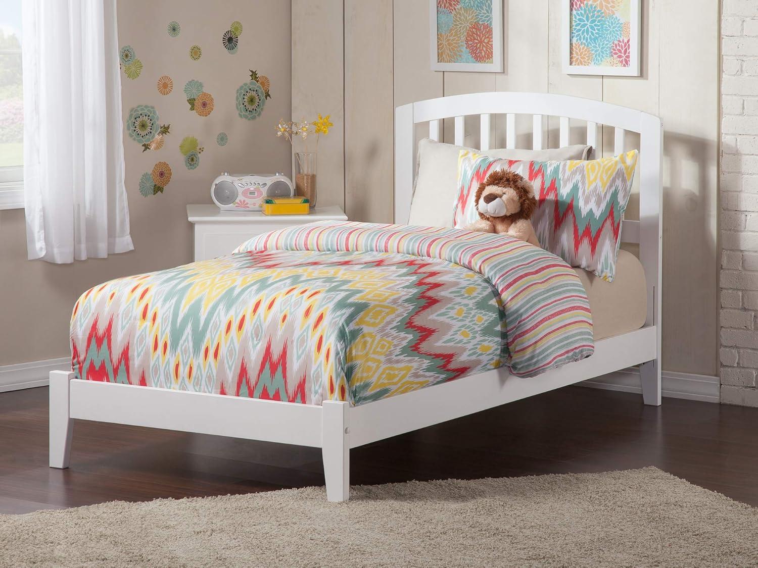 Richmond White Twin Wood Frame Bed with Headboard