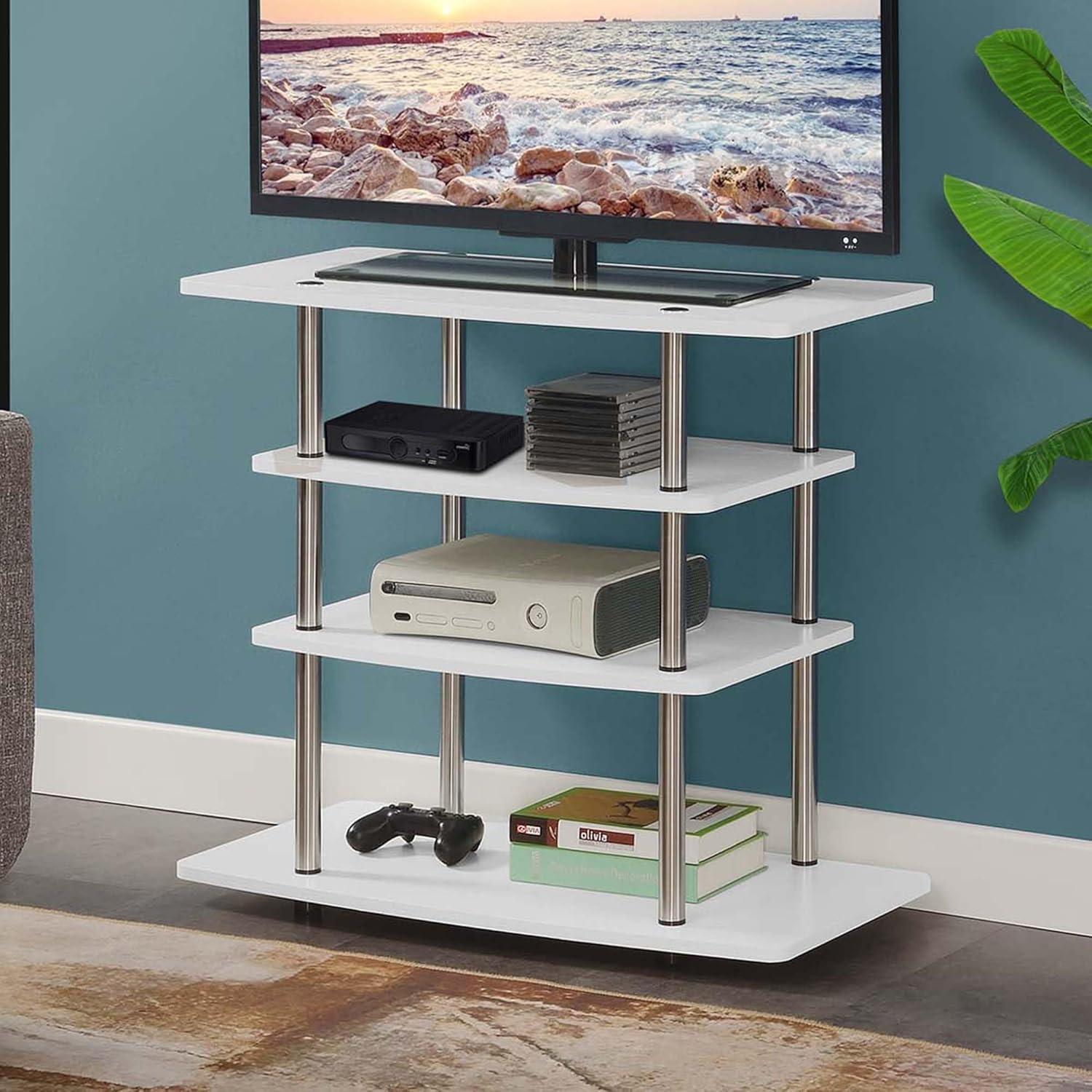 Convenience Concepts Designs2Go No Tools Highboy TV Stand, White