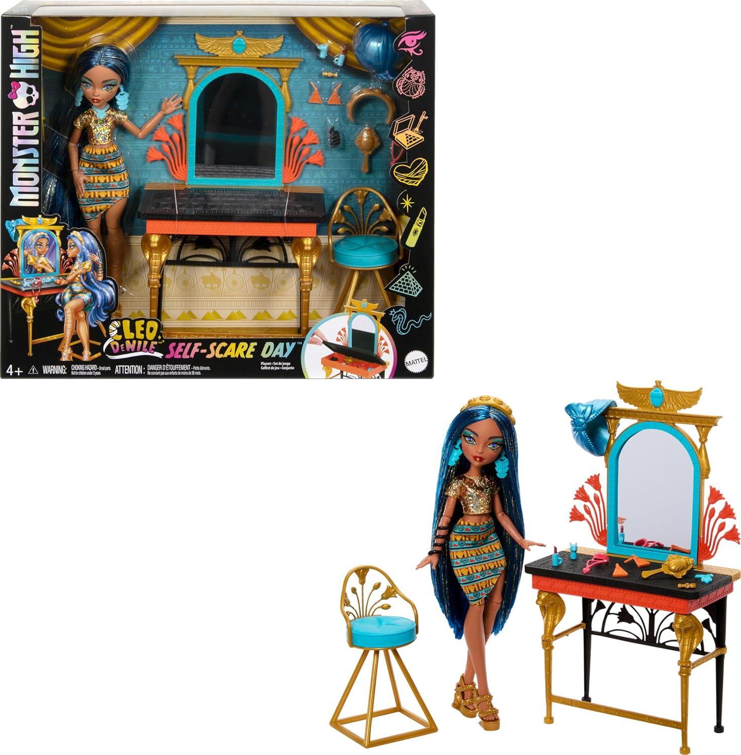 Mattel - Mattel - Monster High Cleo De Nile Self-Scare Day Doll and Playset