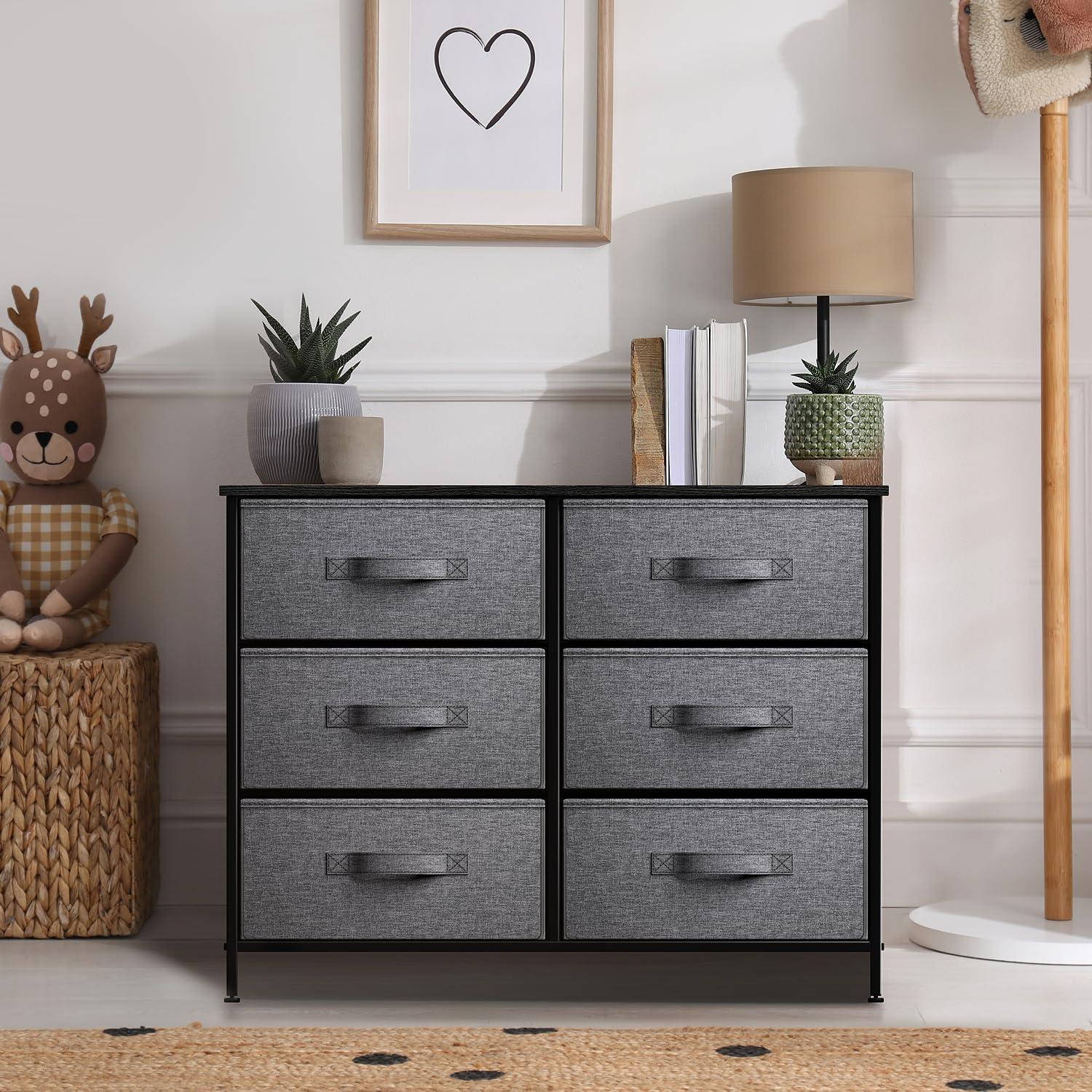 Sorbus Extra Wide Dresser Organizer With 8 Drawers - Black