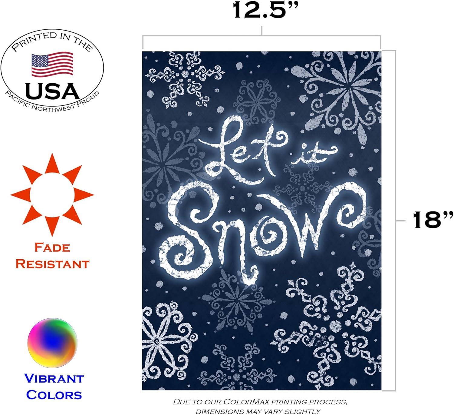 Toland Home Garden Let It Snow Winter Flag Double Sided 12x18 Inch