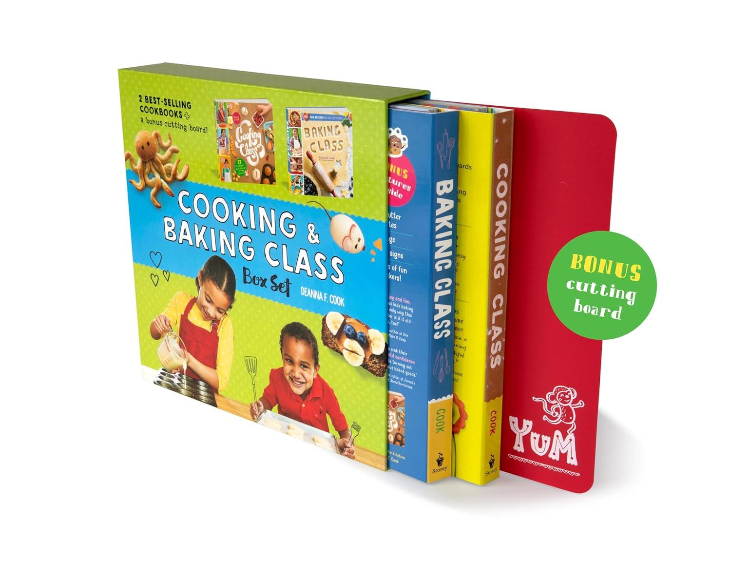 Cooking & Baking Class Box Set with Bonus Cutting Board