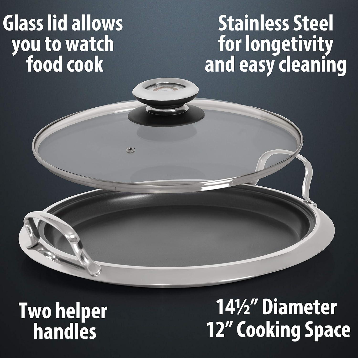 Chef's Secret 12-Element Stainless Steel Round Griddle