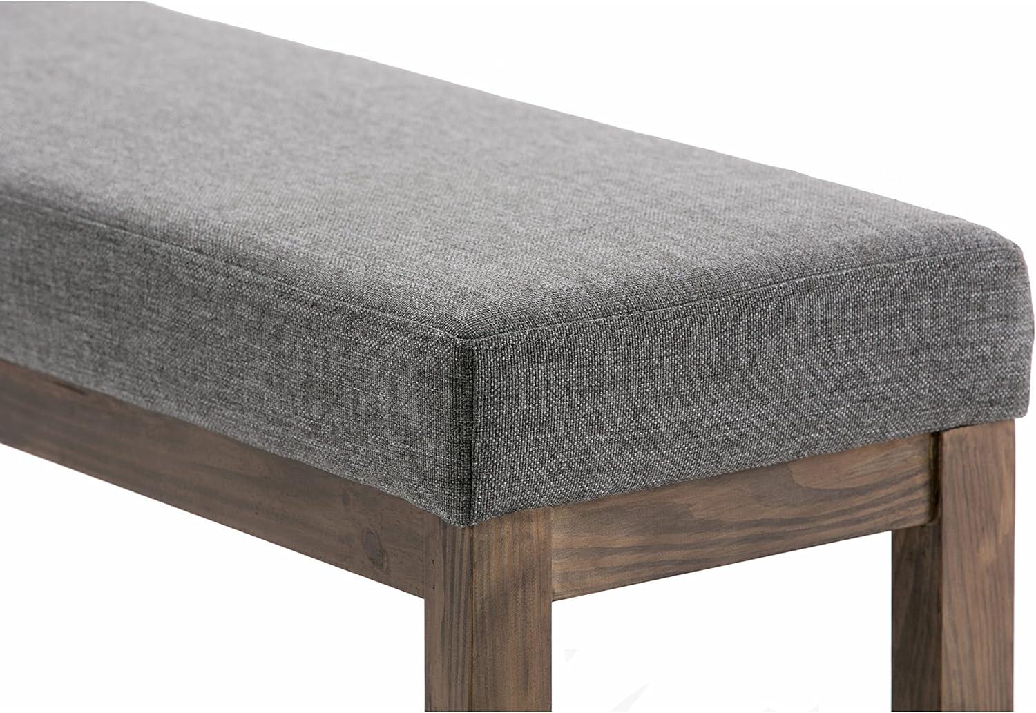 Milltown Tweed Style Fabric Upholstered Bench