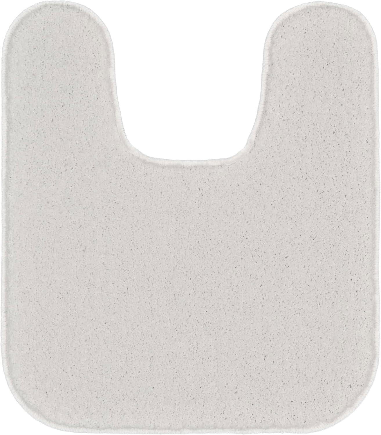 Garland Rug Gramercy Washable Bath Rug Set, 3 Piece (20"x34", Contour Rug, & Toilet Lid) White