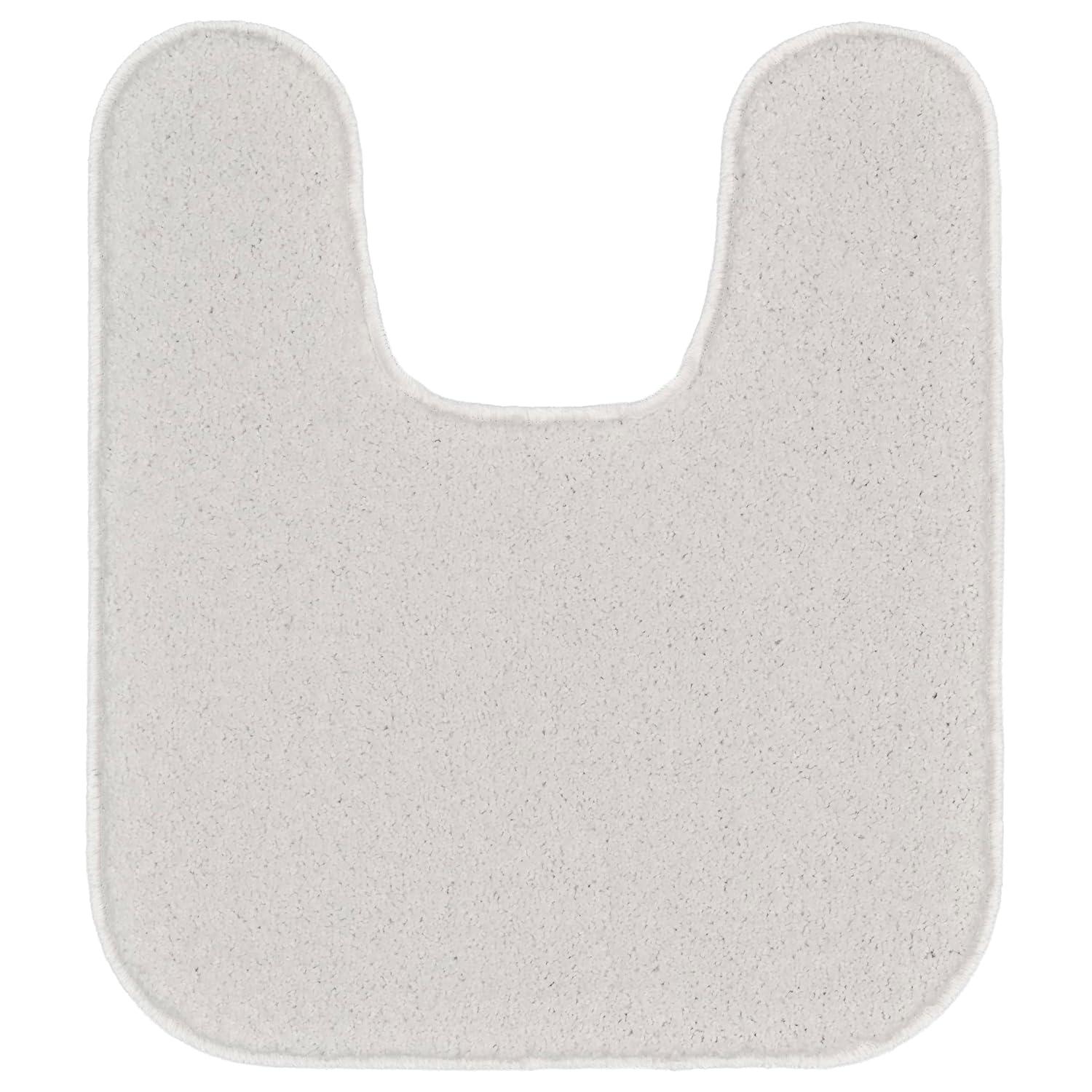 Garland Rug Gramercy Washable Bath Rug Set, 3 Piece (20"x34", Contour Rug, & Toilet Lid) White
