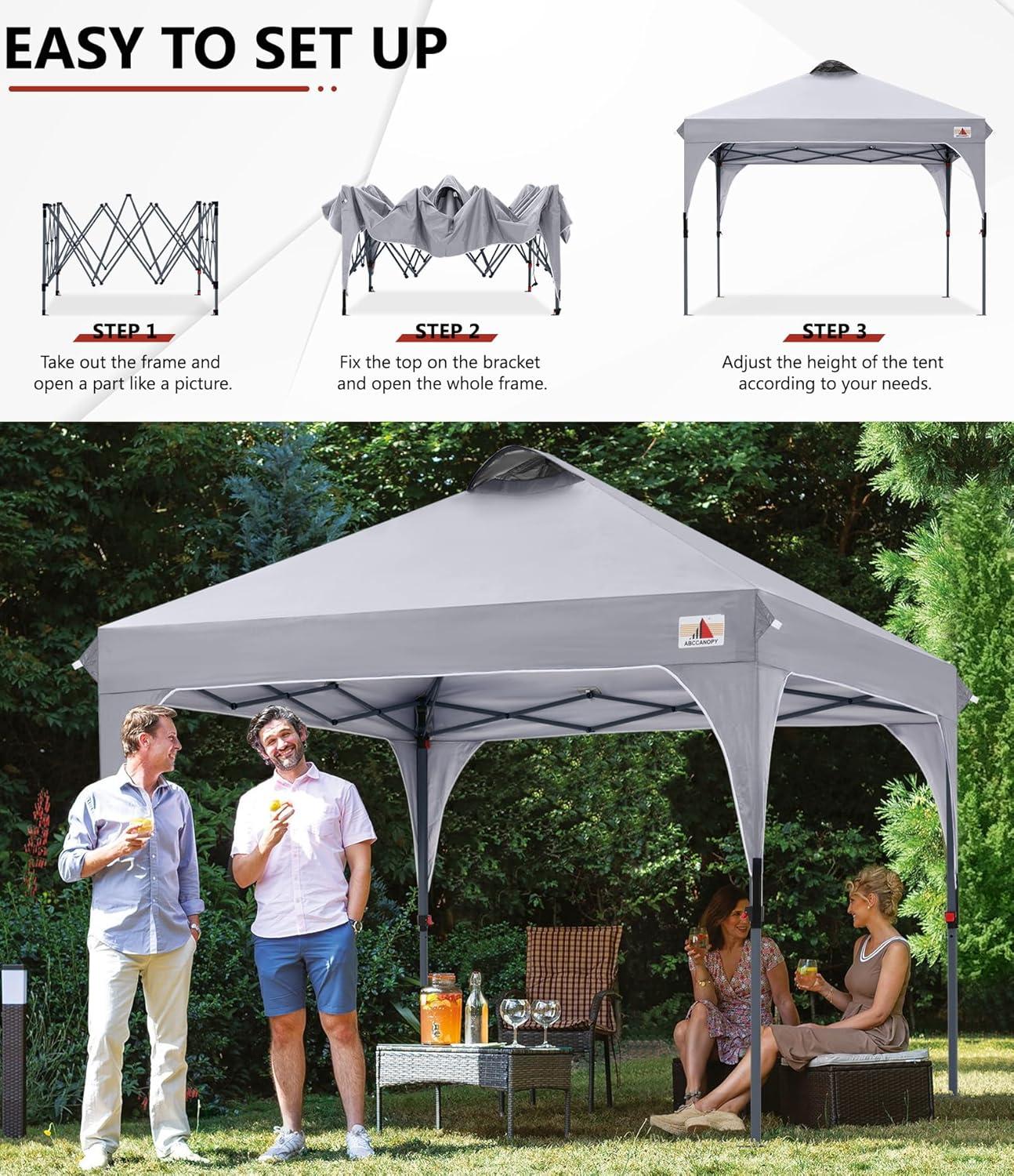 Gray 10x10 Portable Outdoor Pop-Up Canopy Tent