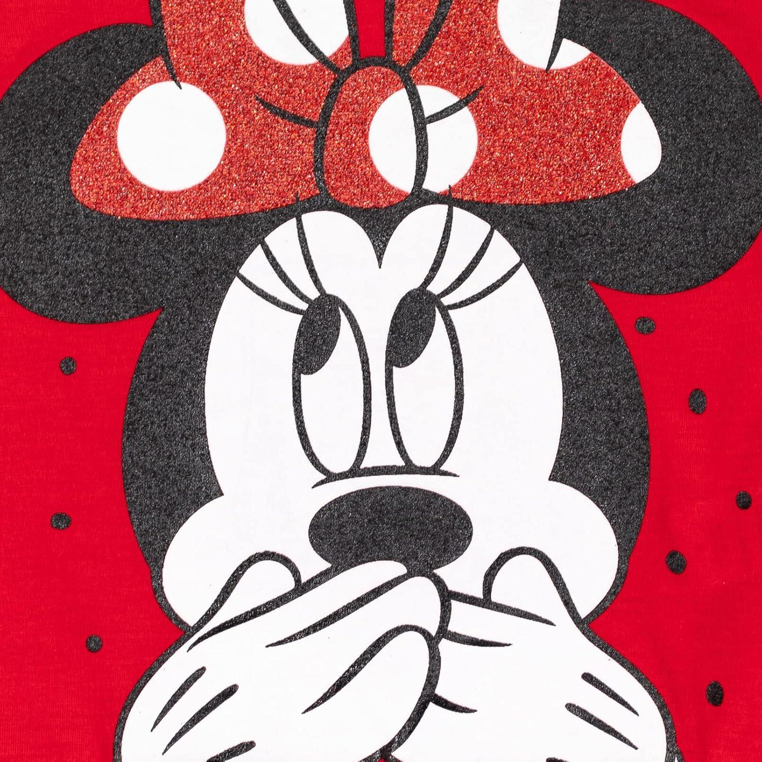 Disney Minnie Mouse Big Girls Graphic T-Shirt & Leggings Red/Black 14-16