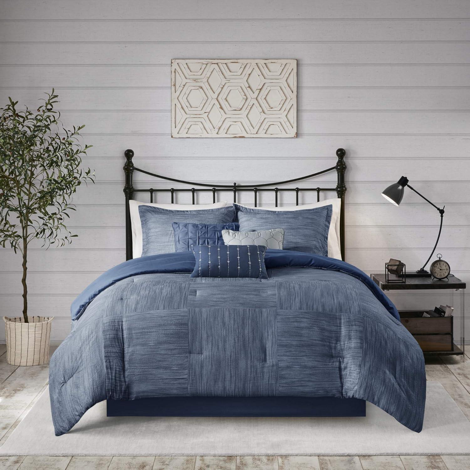 Madison Park Walter 7 Piece Printed Weave Seersucker Comforter Set