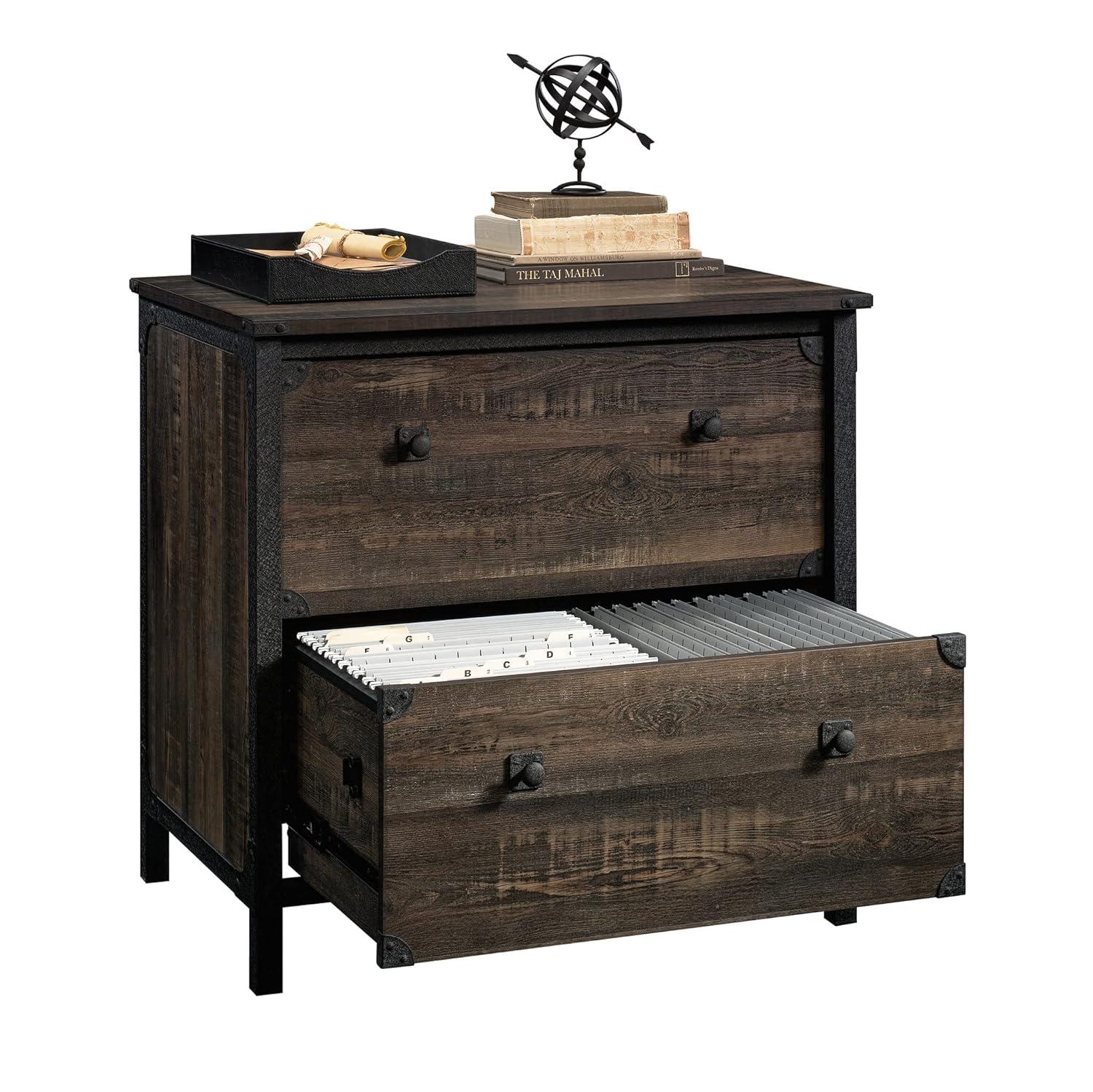 2 Drawer Steel River Lateral File Cabinet Carbon Oak - Sauder