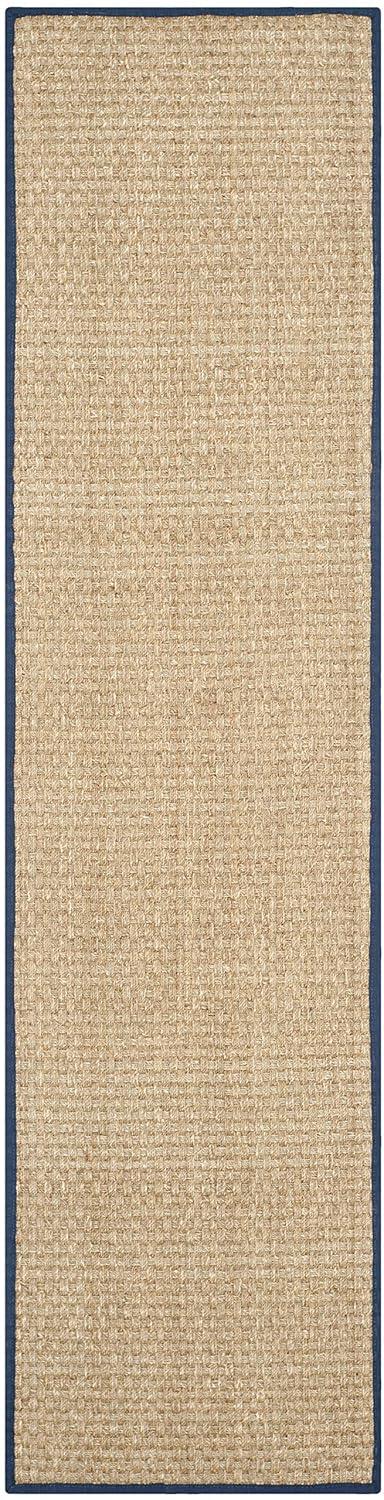 Natural Fiber NF114 Power Loomed Indoor Runner Rug - Natural/Blue - 2'6"x6' - Safavieh.