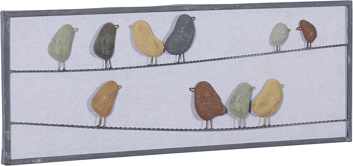 DecMode Multi Colored Metal Bird Wall Decor