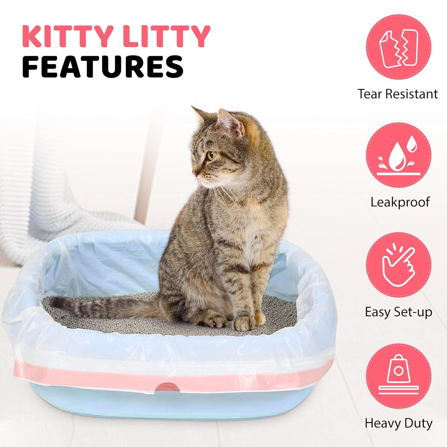 Extra Heavy Duty Jumbo Cat Litter Box Liners 20 Count Cat Waste Liners