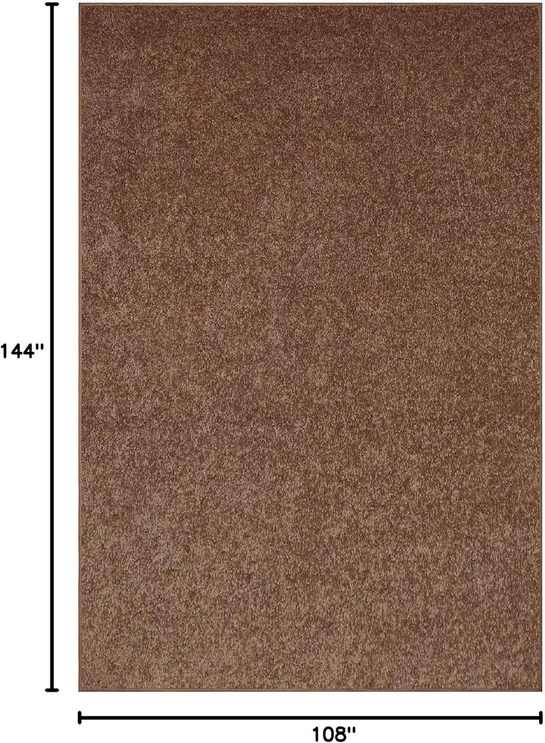 Brown 9' x 12' Stain-Resistant Synthetic Fur Kids Rug