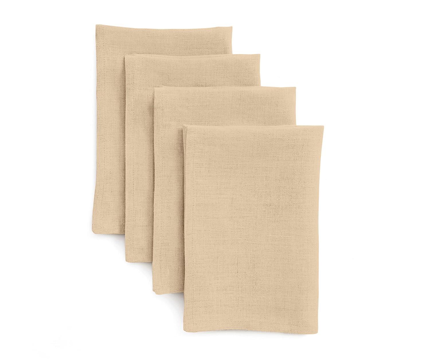 Solino Home Cotton Linen Hemstitch Dinner Napkins (Set of 4)