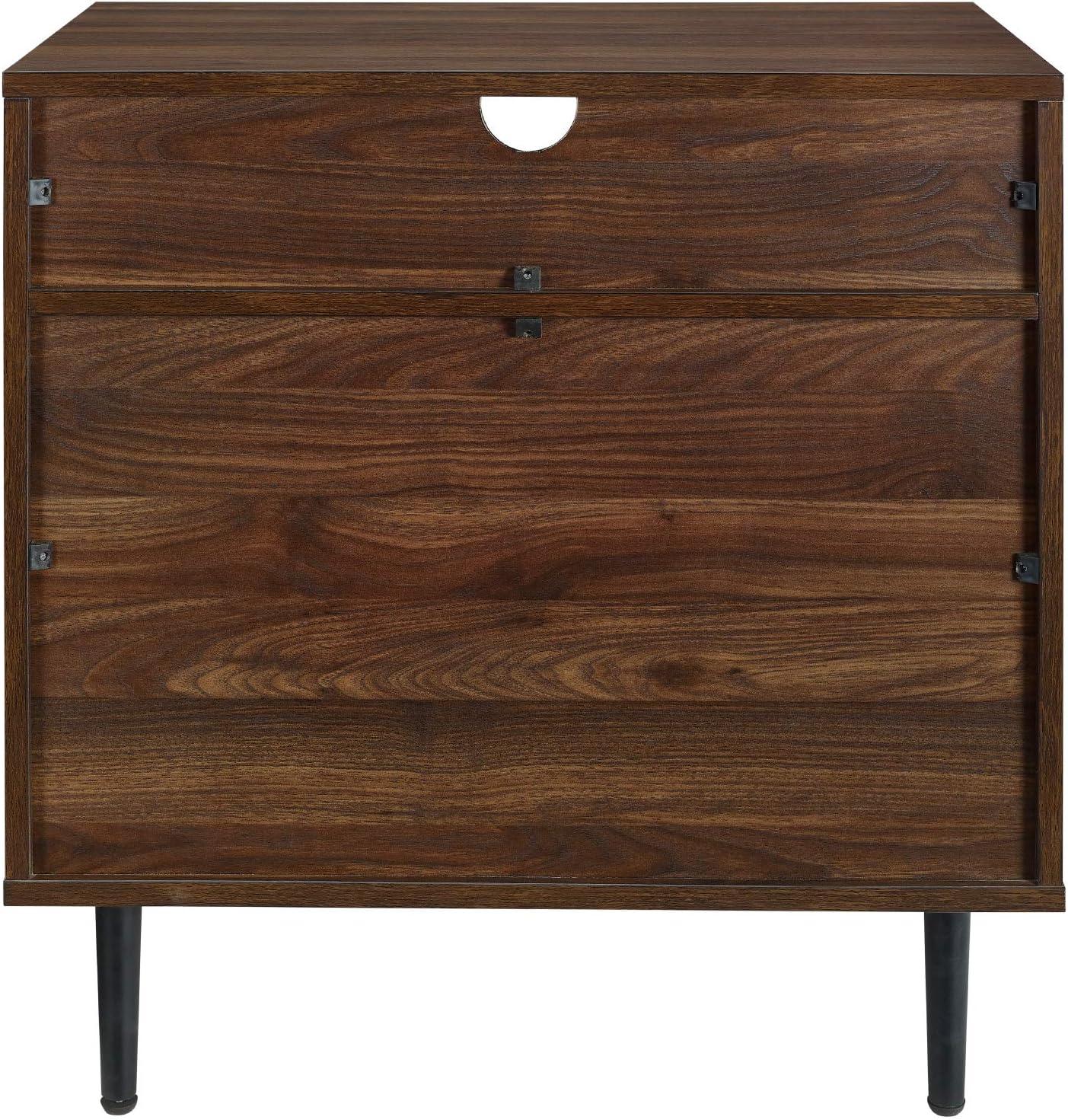 Lincoln 25" Modern Storage Bedroom Nightstand in Dark Walnut